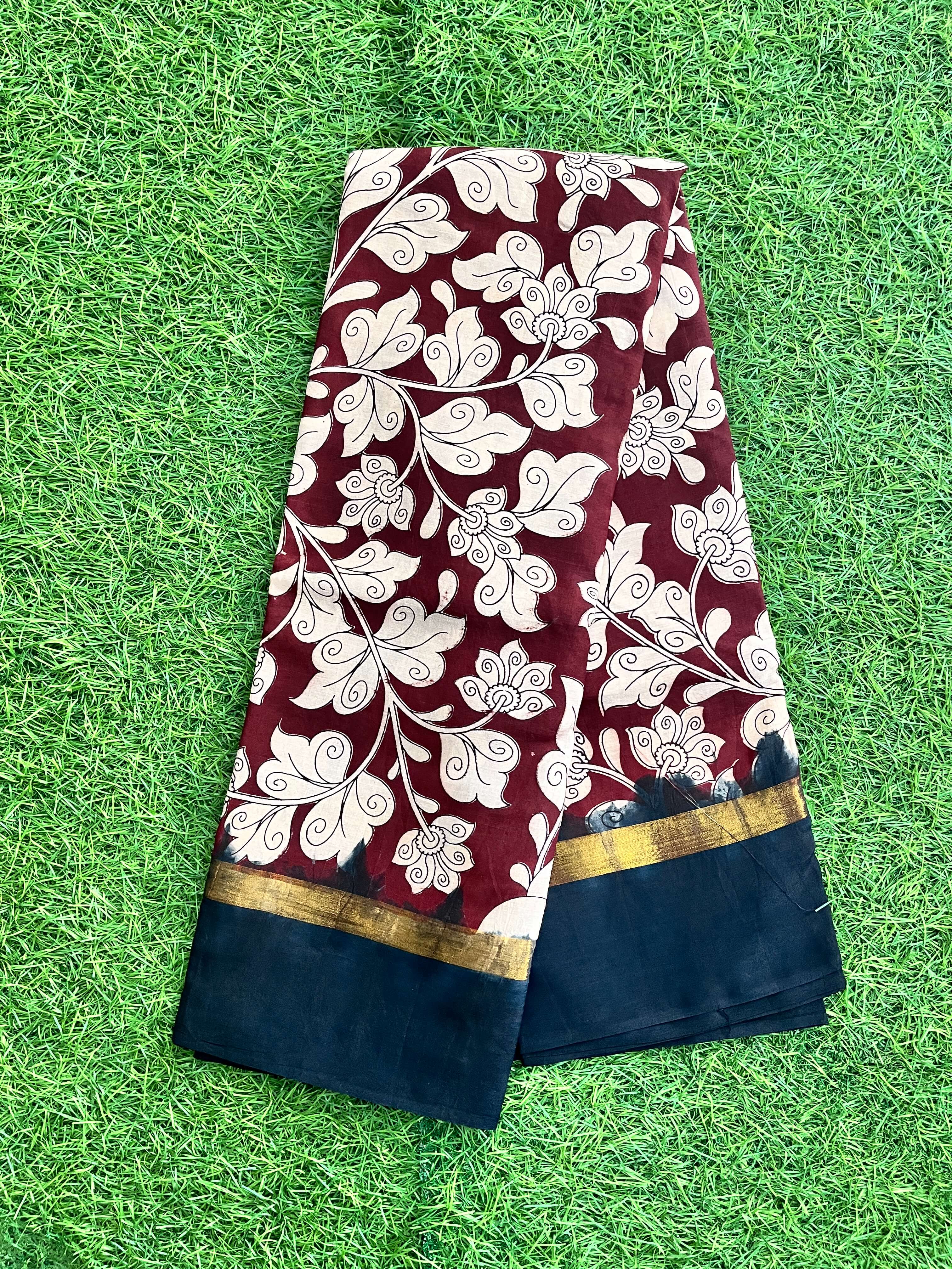 Kalamkari Chennuri Silk Kaddi Border Saree KSS-KBD-072