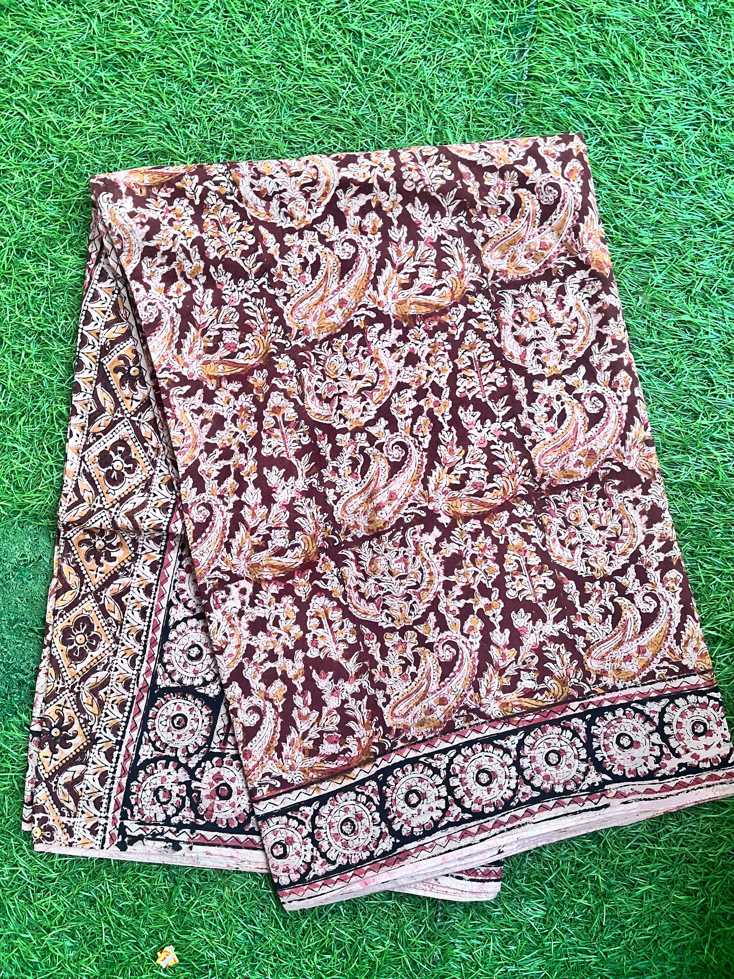 Kalamkari Cotton Handblock Printed Saree-CLRS-HPC-M094