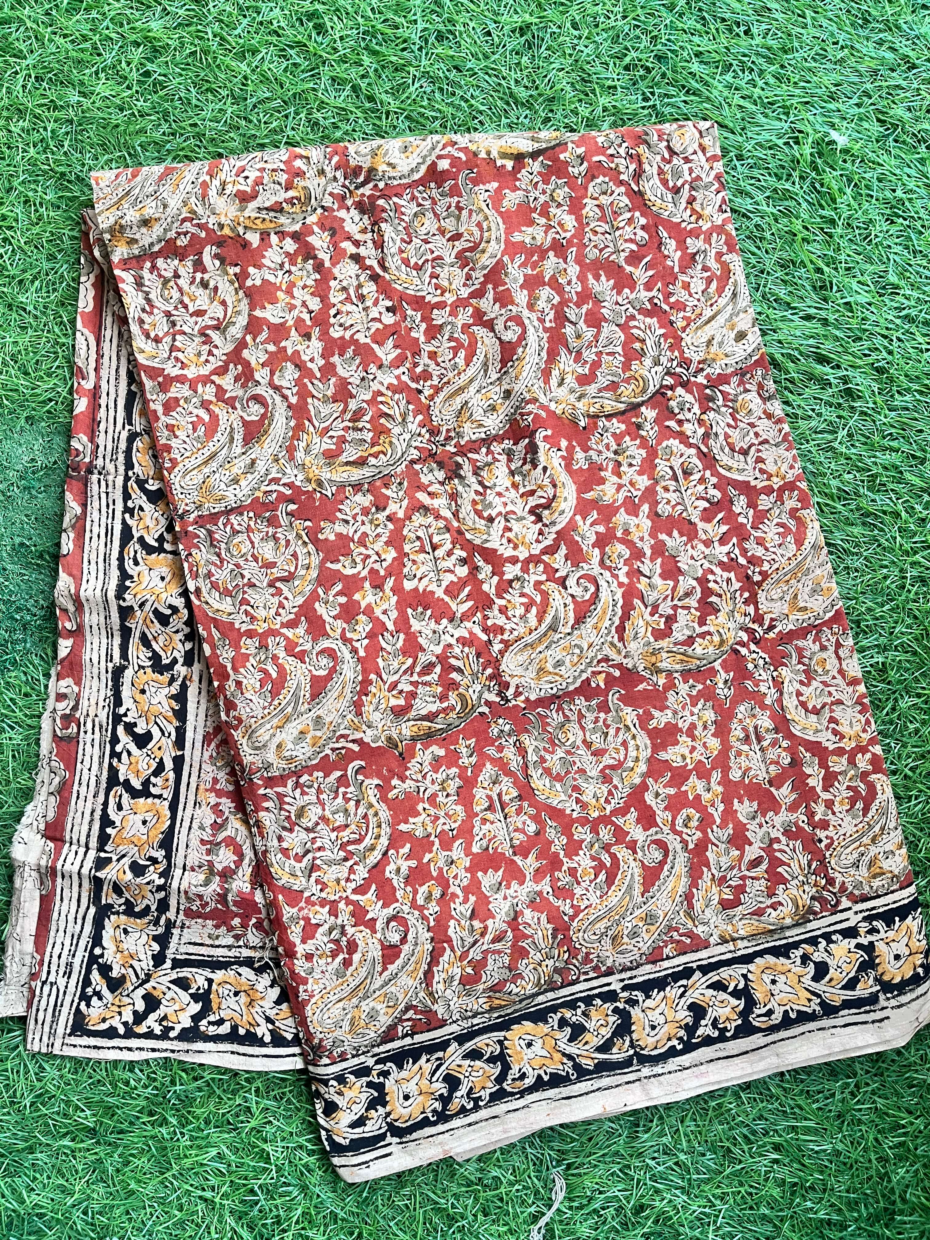Kalamkari Cotton Handblock Printed Saree-CLRS-HPC-M101