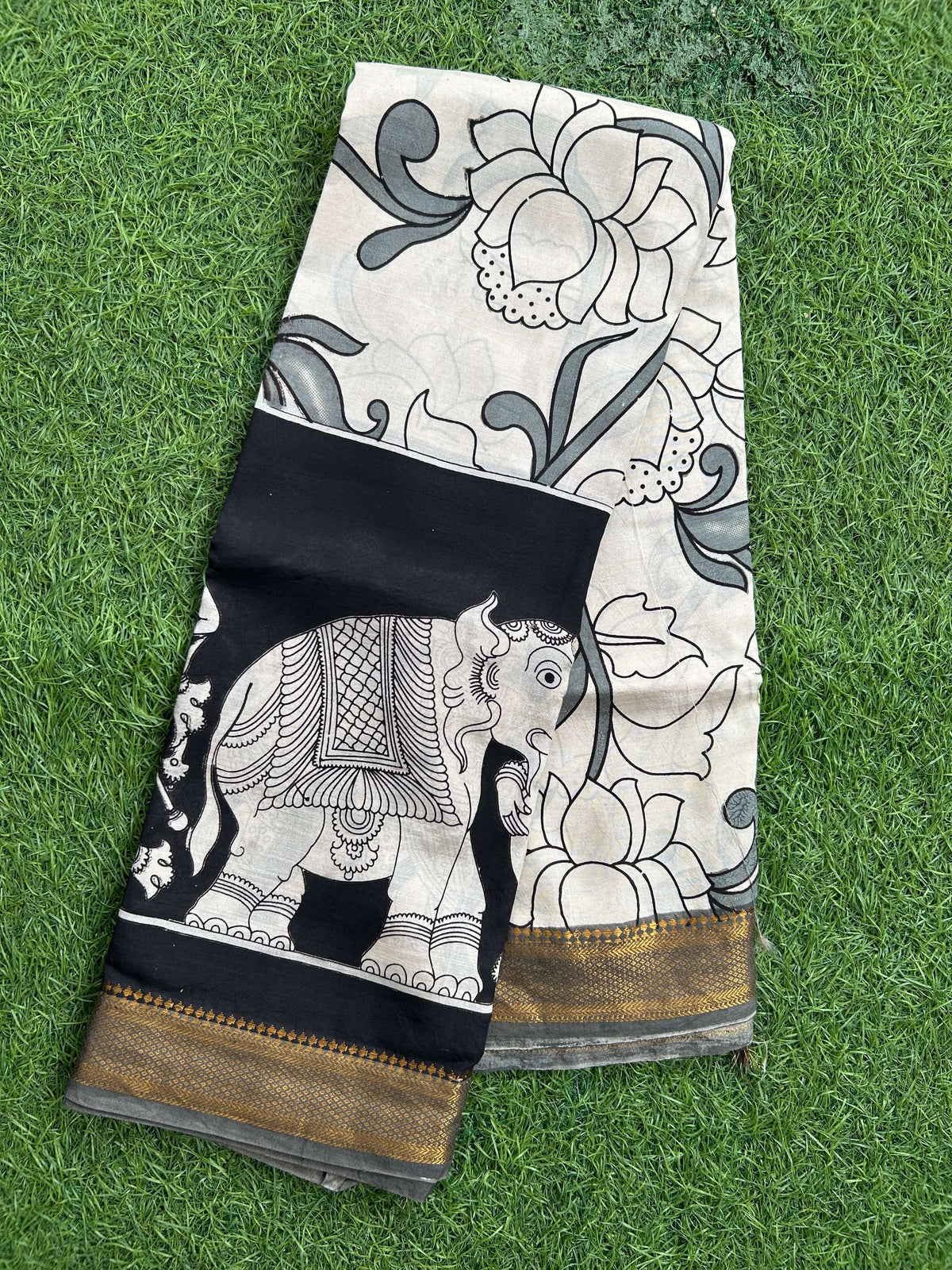Kalamkari Chennuri Silk Nizam Border  Saree-KNB-SP-M329