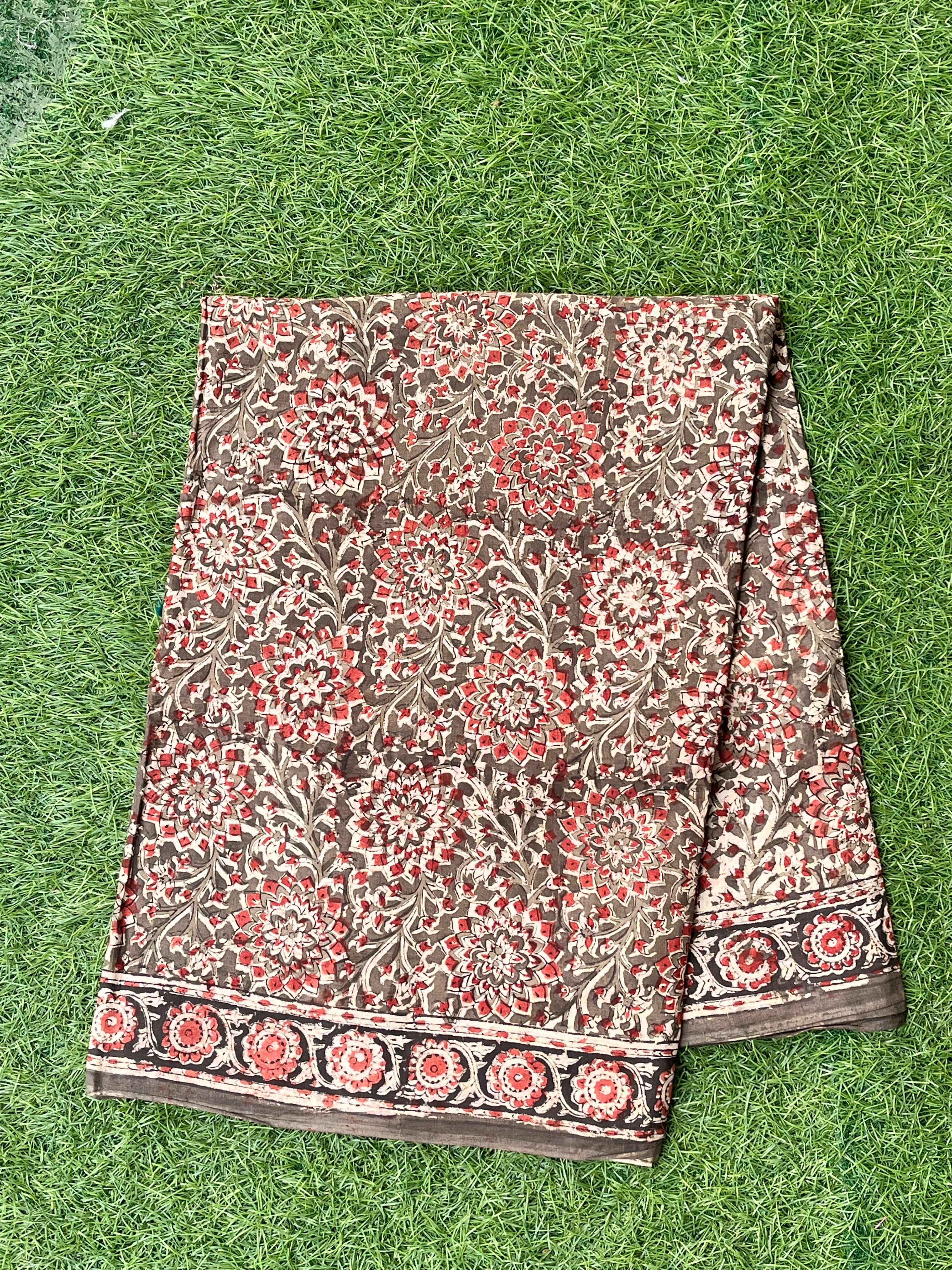 Kalamkari Cotton Handblock Printed Saree-CLRS-HPC-M105