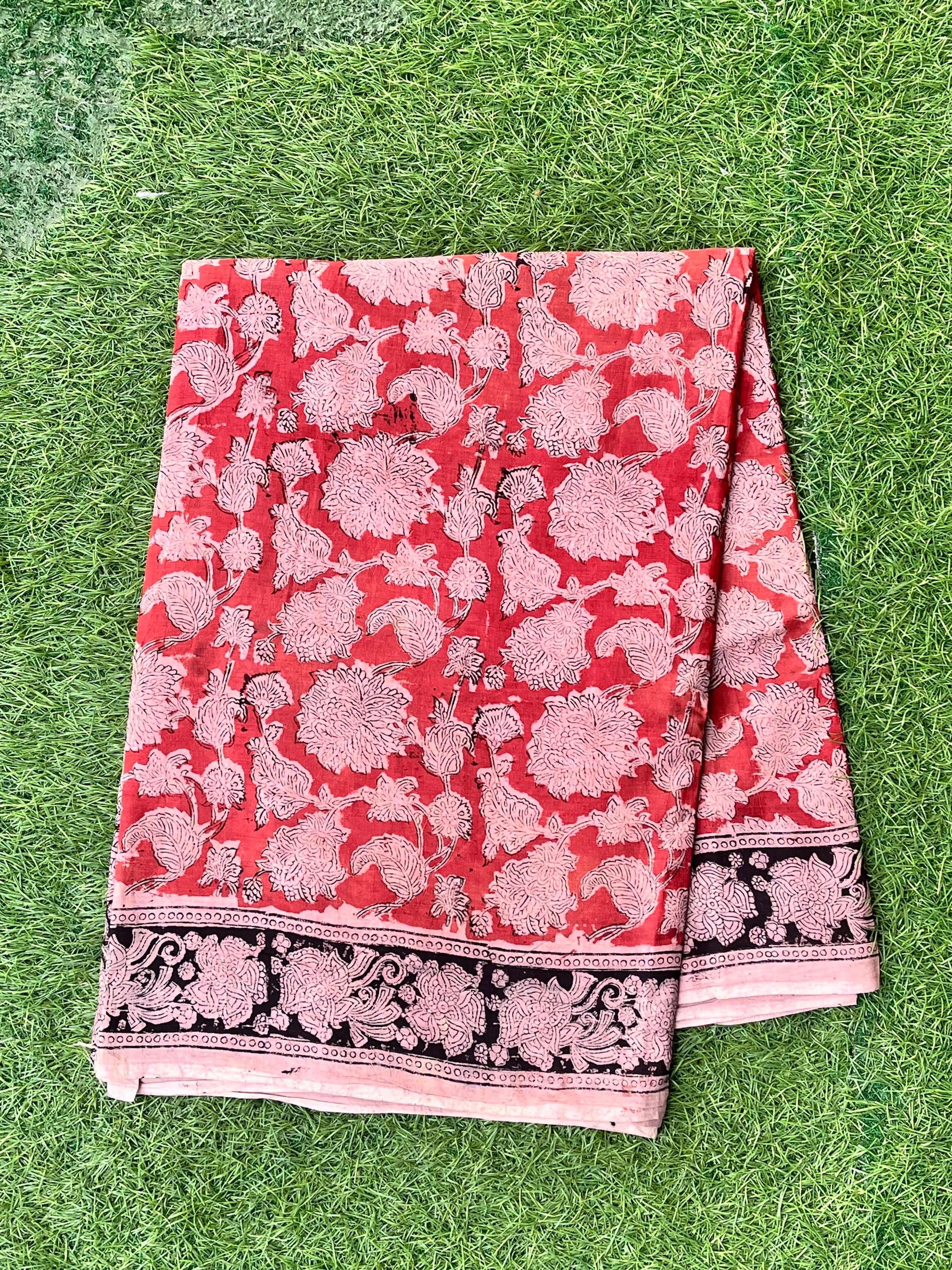 Kalamkari Cotton Handblock Printed Saree-CLRS-HPC-M110