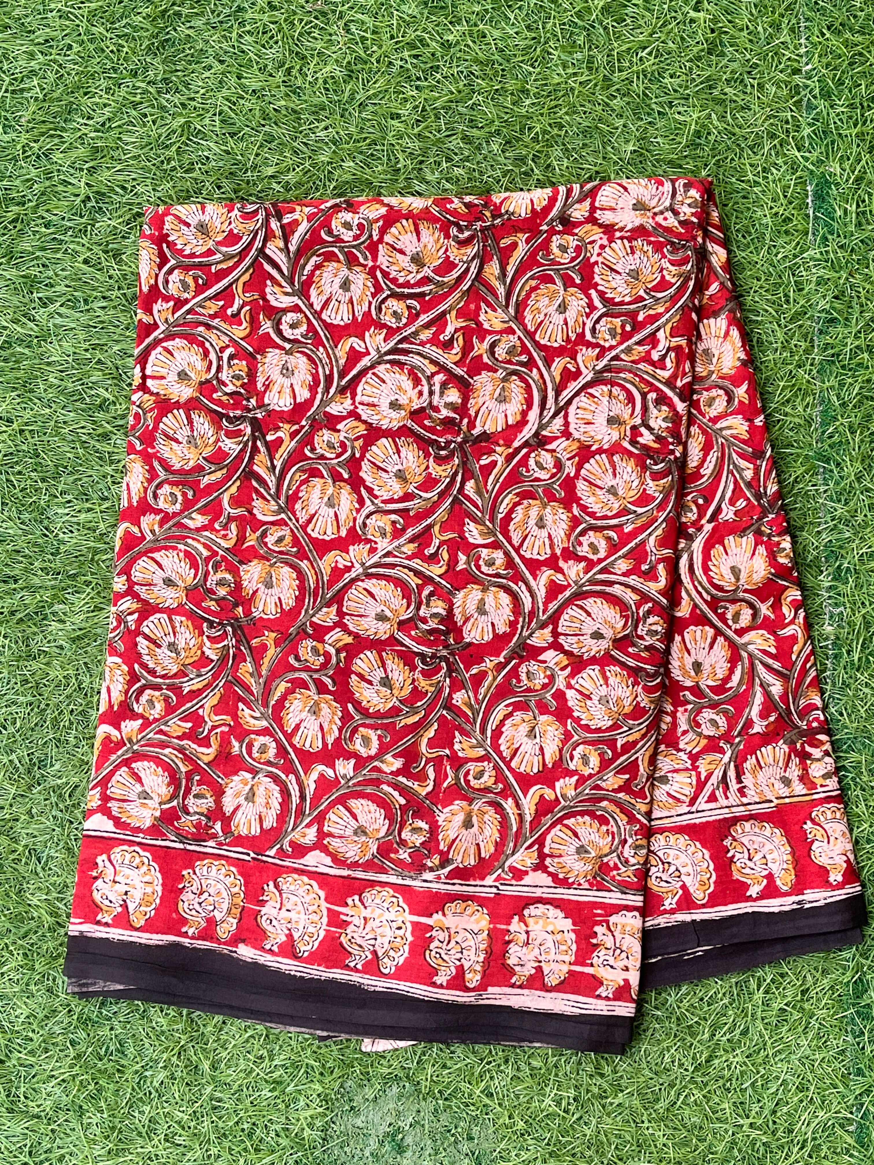 Kalamkari Cotton Handblock Printed Saree-CLRS-HPC-M117