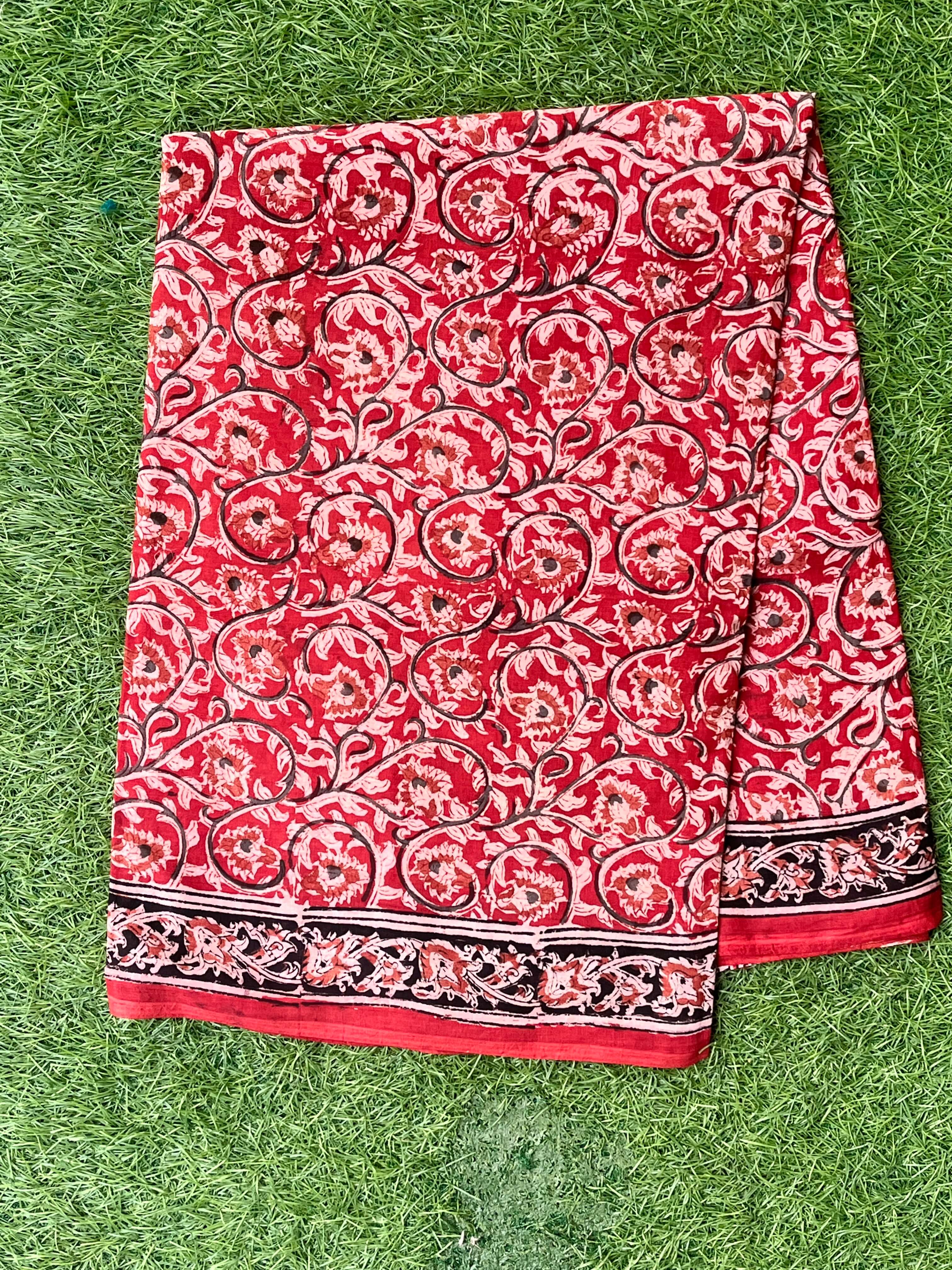 Kalamkari Cotton Handblock Printed Saree-CLRS-HPC-M119