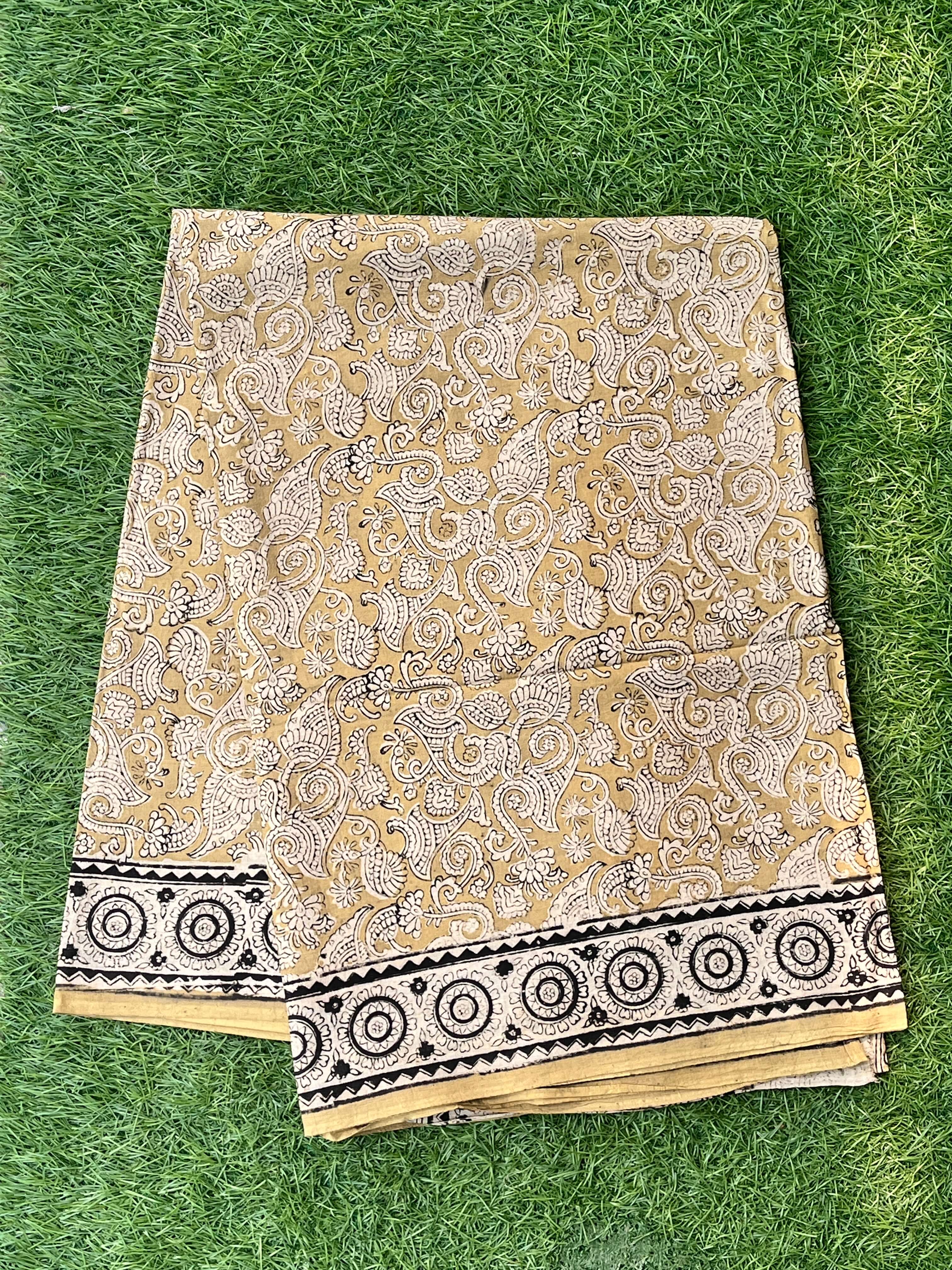 Kalamkari Cotton Handblock Printed Saree-CLRS-HPC-M121