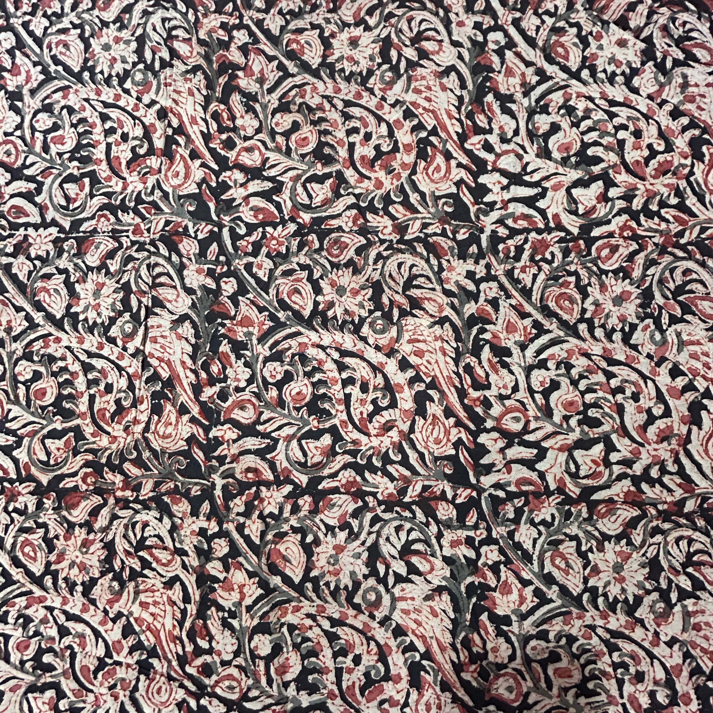 Kalamkari Block Printed Cotton Fabric - HBP-B018