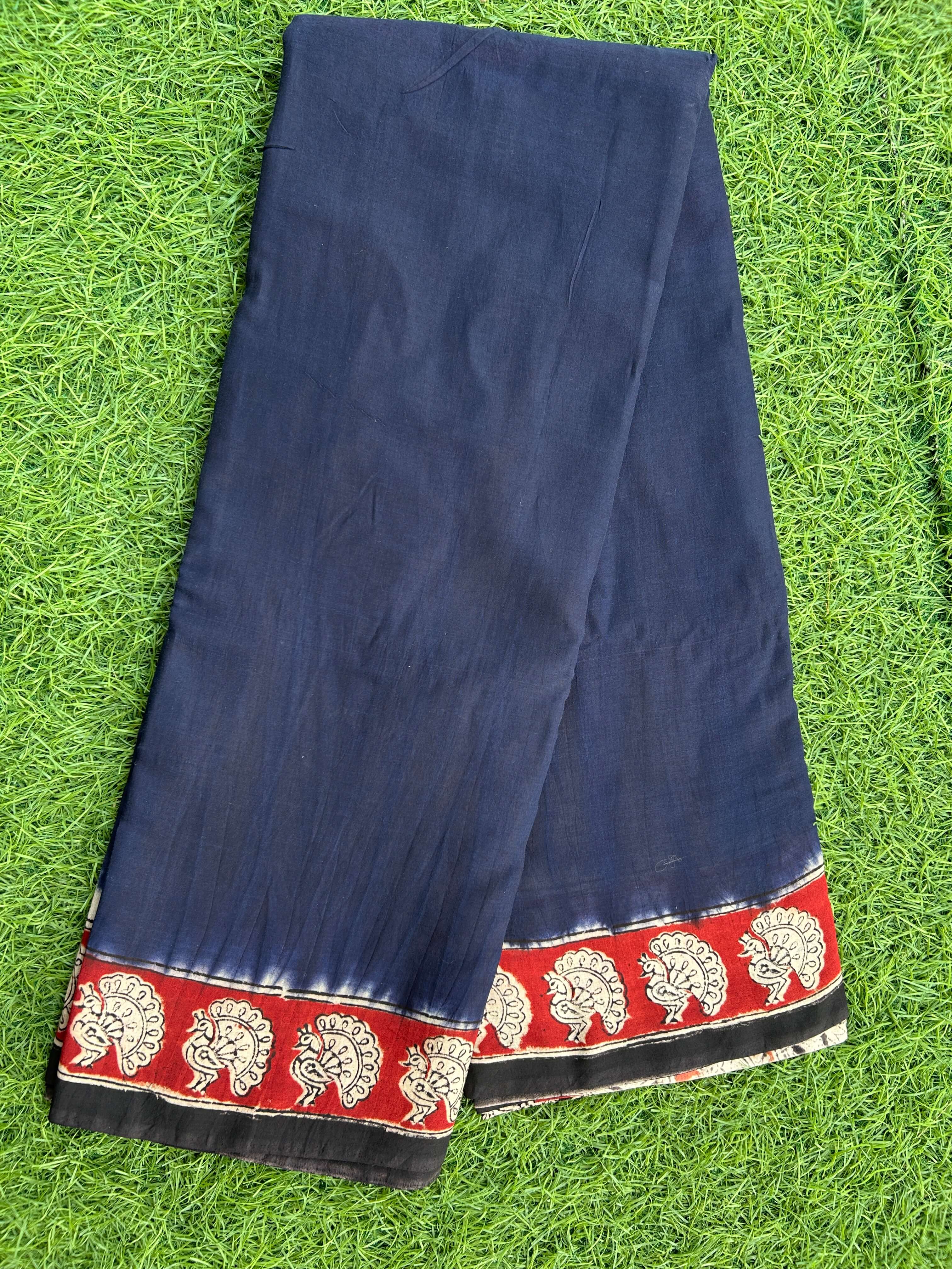 Kalamkari Chennuri Silk Kaddi Border Saree KSS-HSP-M015