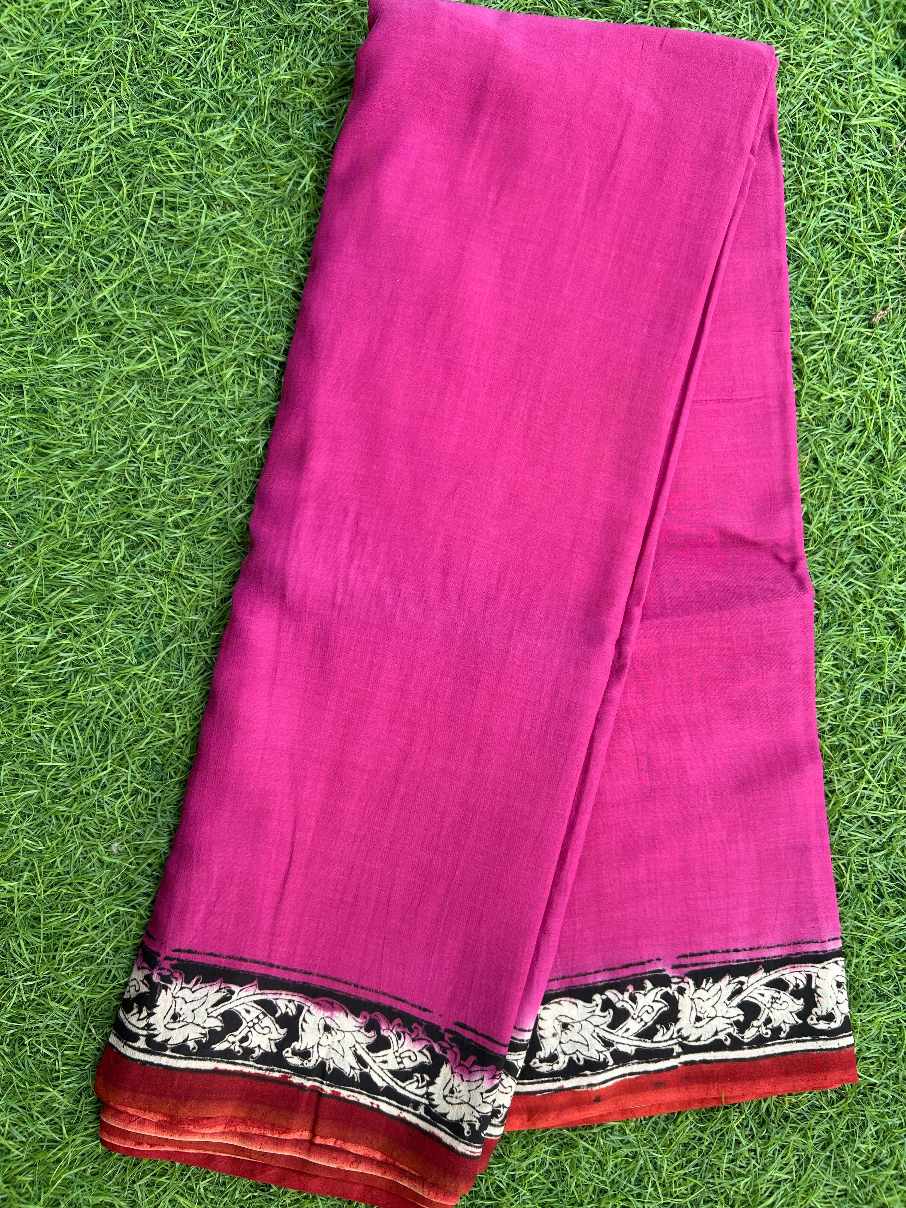 Kalamkari Chennuri Silk Kaddi Border Saree KSS-HSP-M021