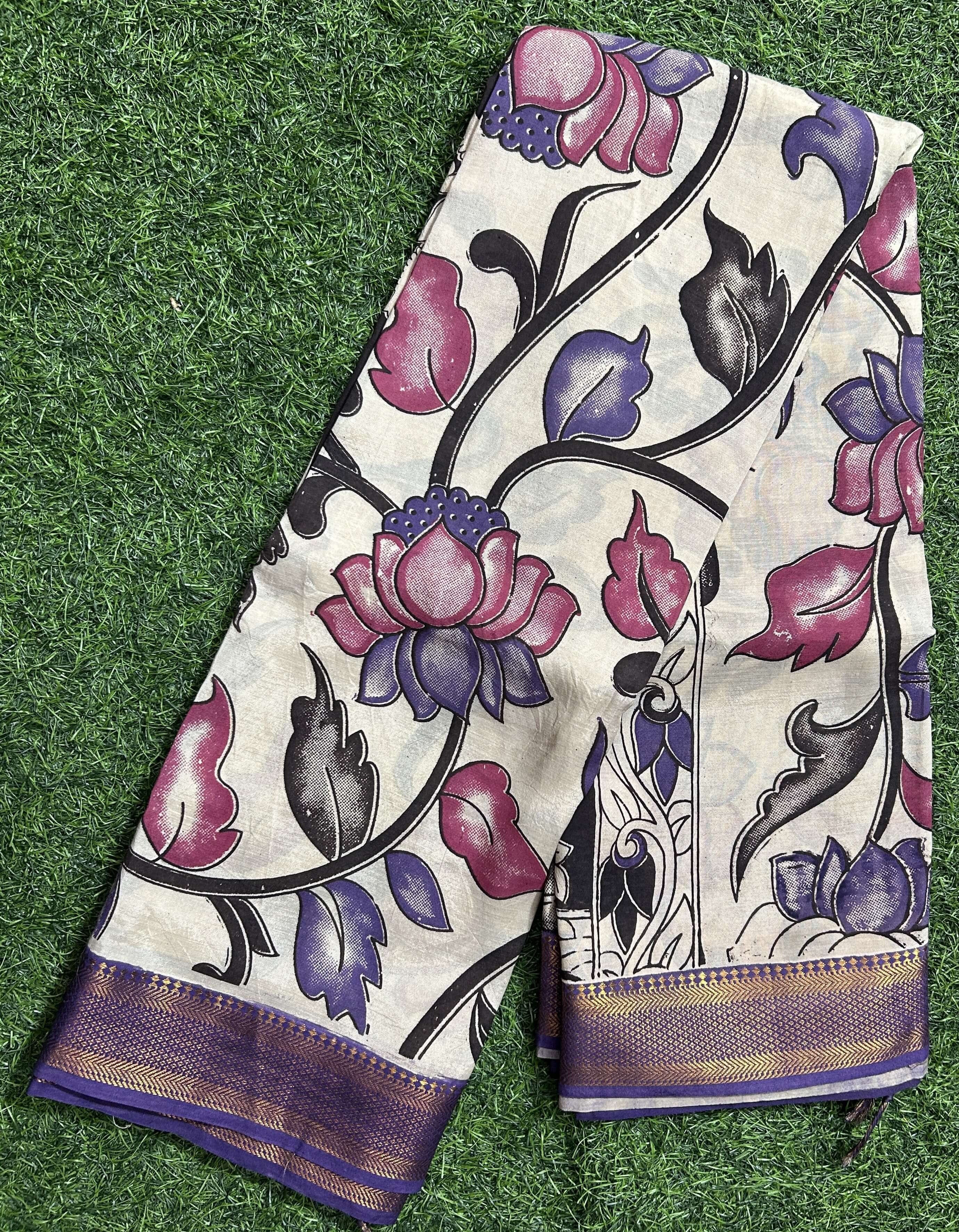 Kalamkari Chennuri Silk Nizam Border  Saree-KNB-SP-M295