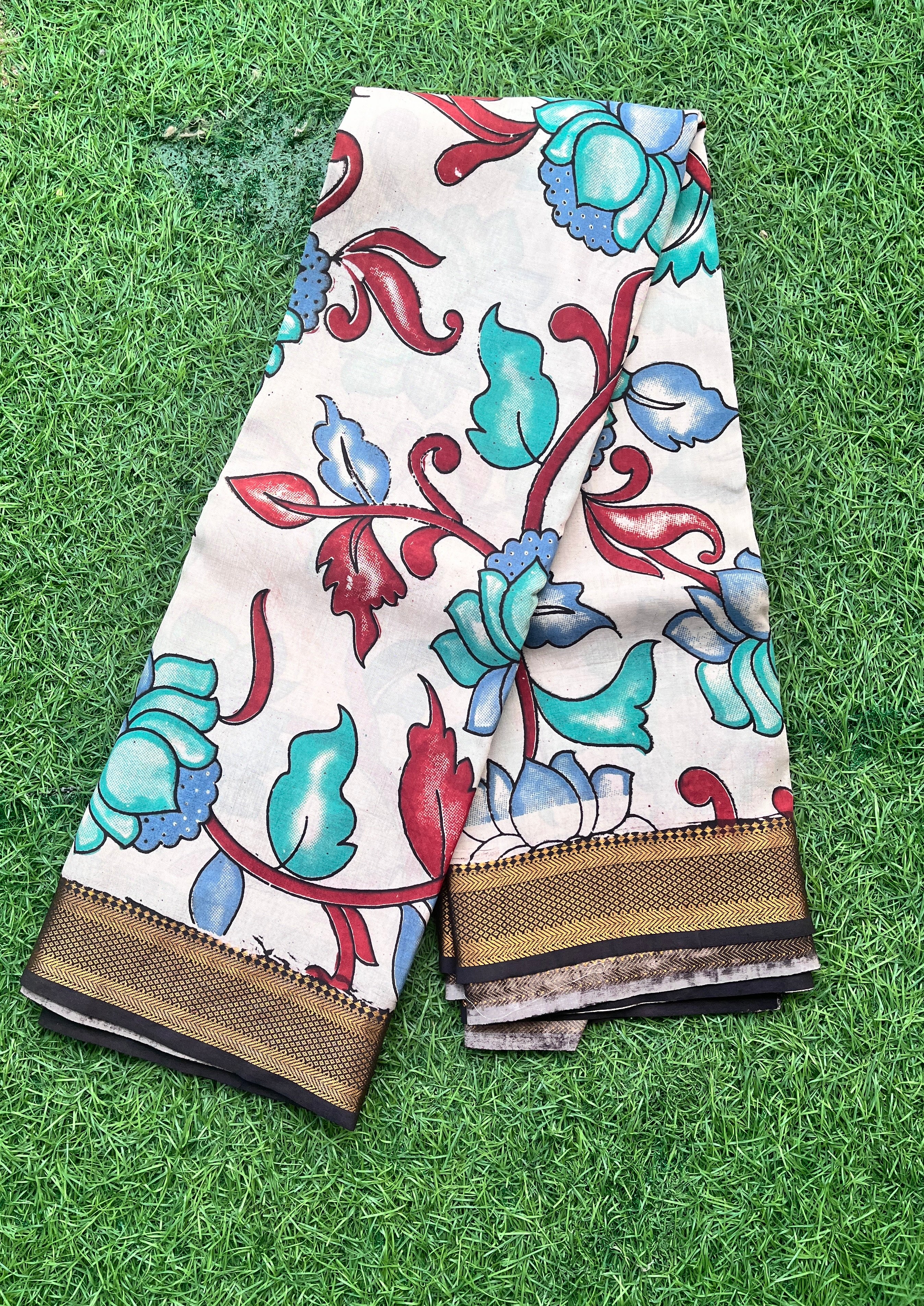 Kalamkari Chennuri Silk Nizam Border  Saree-KNB-SP-M237