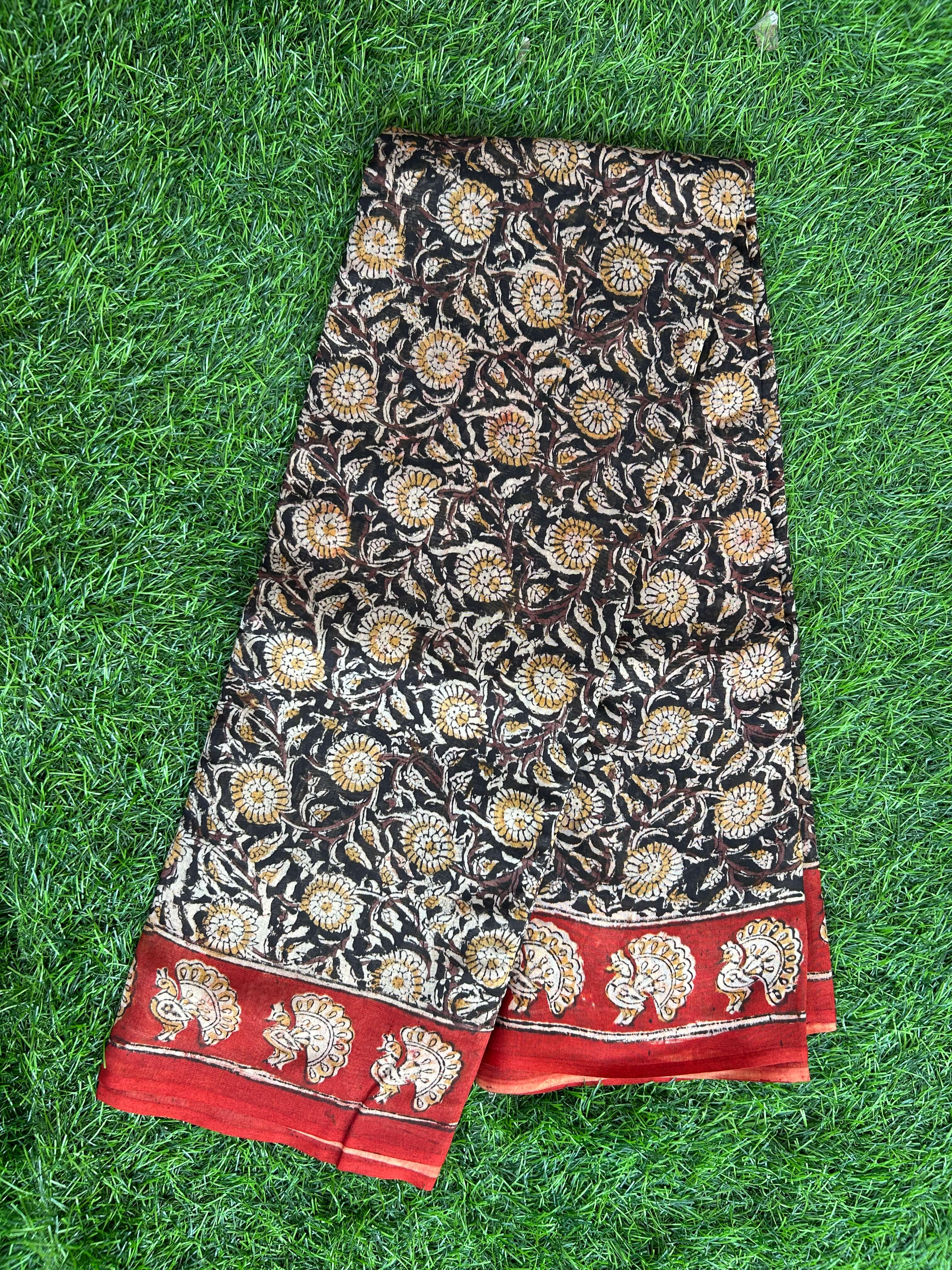 Kalamkari Chanderi Silk Saree-KCHAN-M126