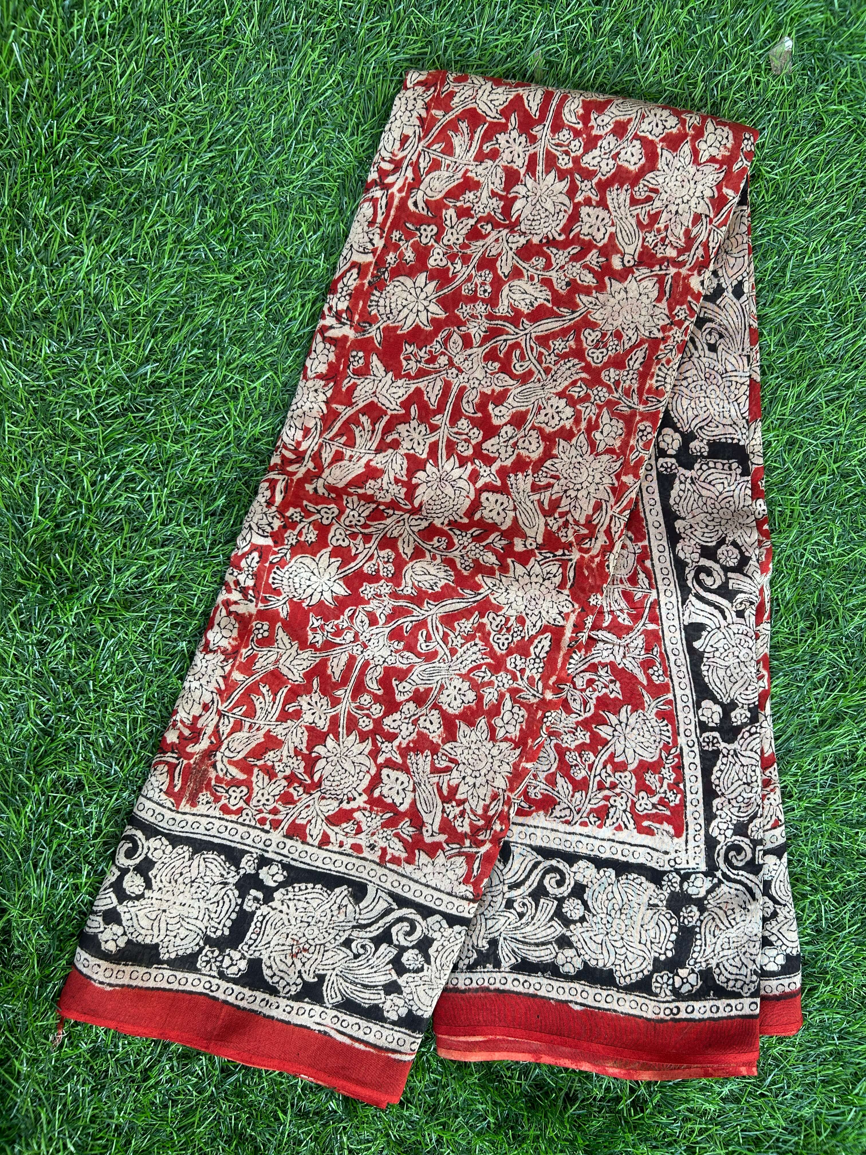 Kalamkari Chanderi Silk Saree-KCHAN-M138