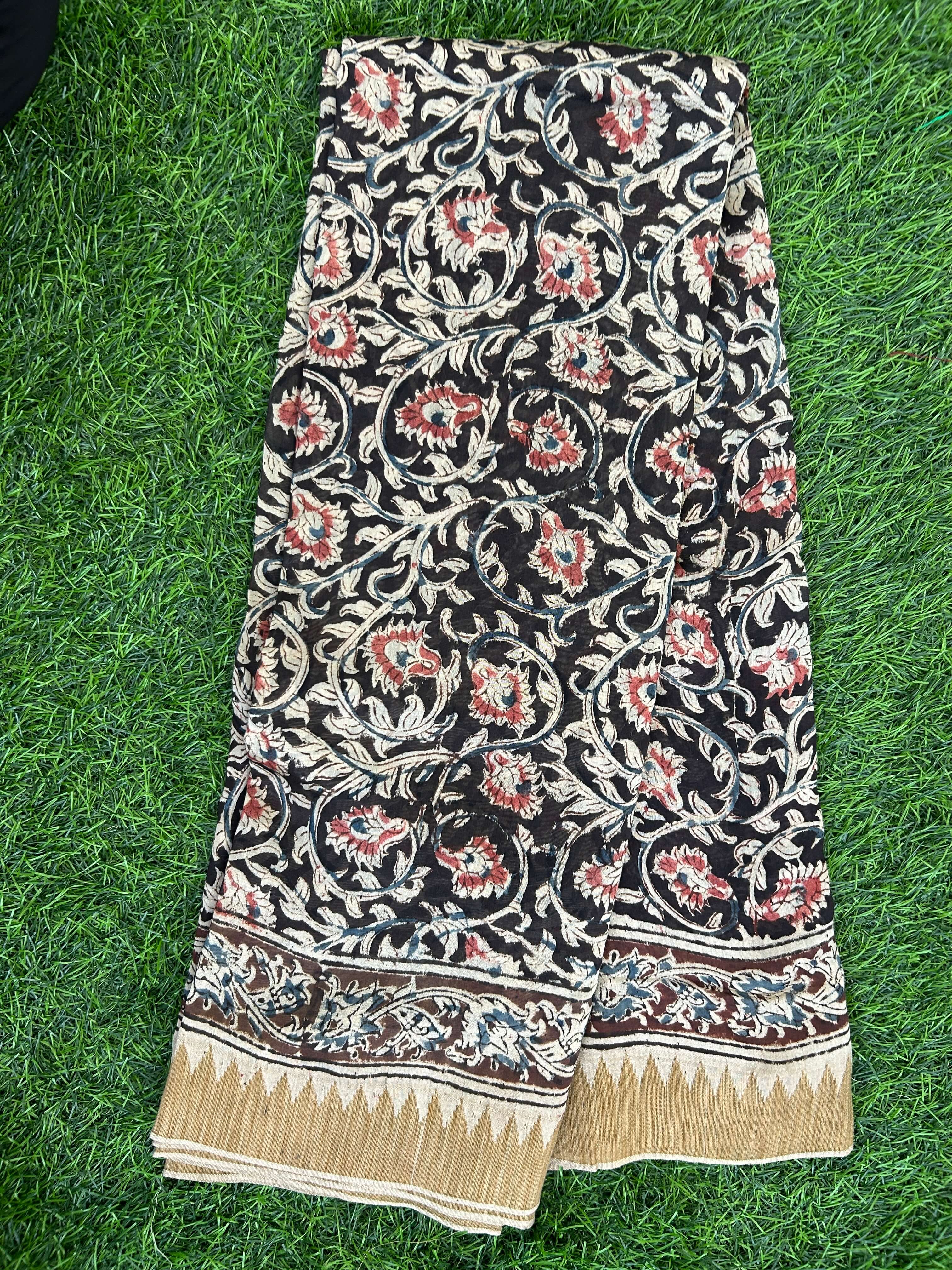 Kalamkari Chanderi Silk Saree-KCHAN-M153