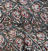 Kalamkari Block Printed Chennuri Silk Fabric - HBPS-B043