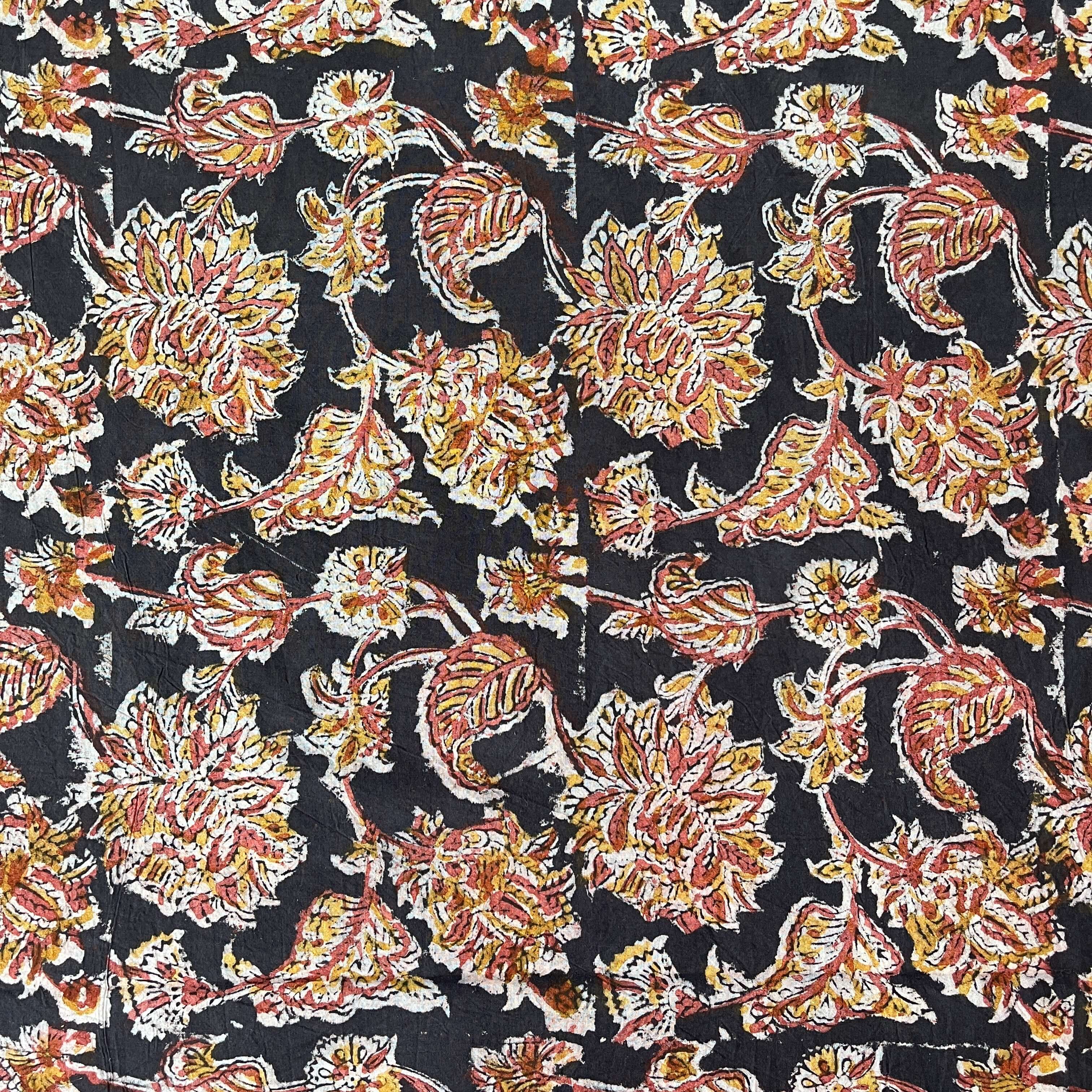 Kalamkari Block Printed Cotton Fabric - HBP-B029