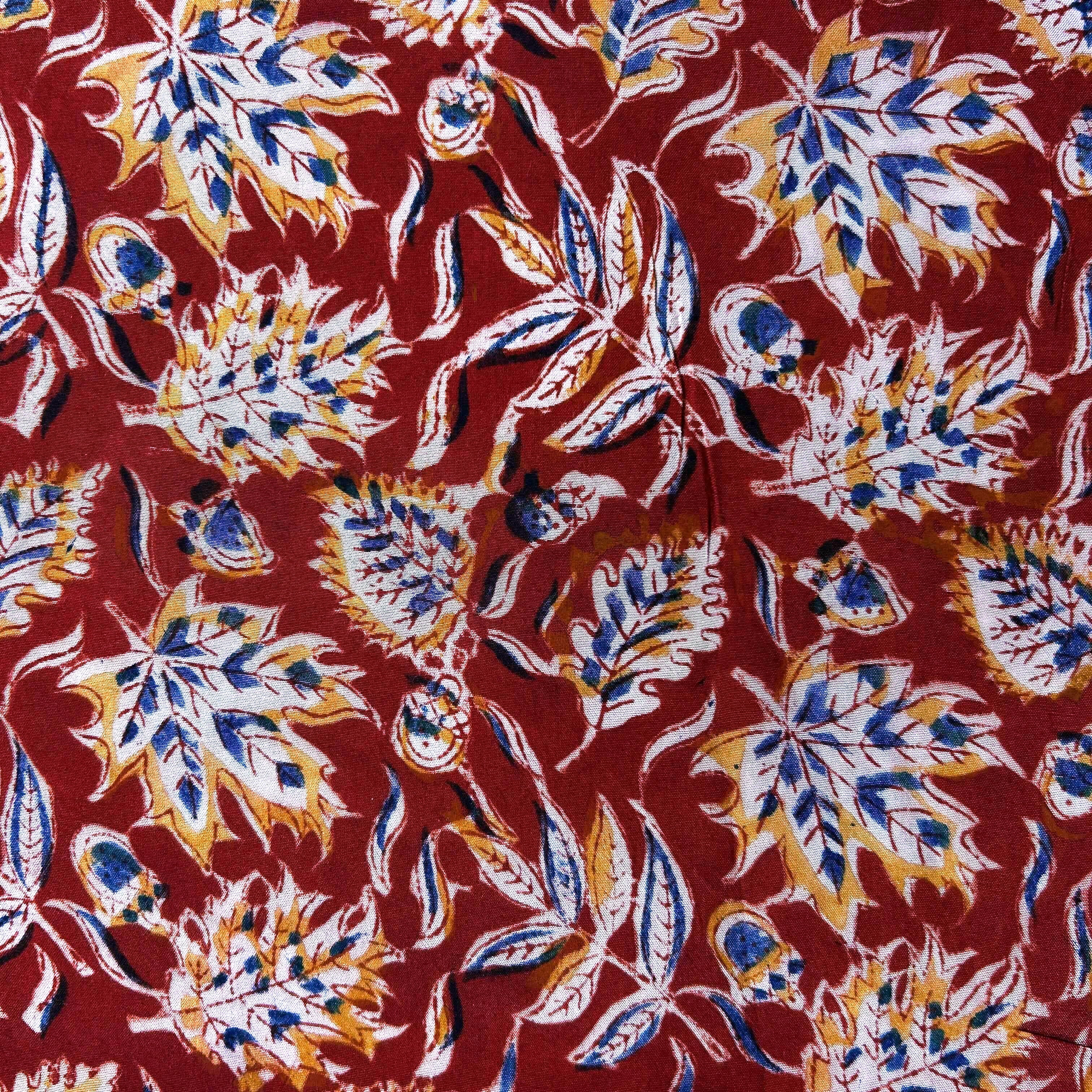 Kalamkari Block Printed Chennuri Silk Fabric - HBPS-B015