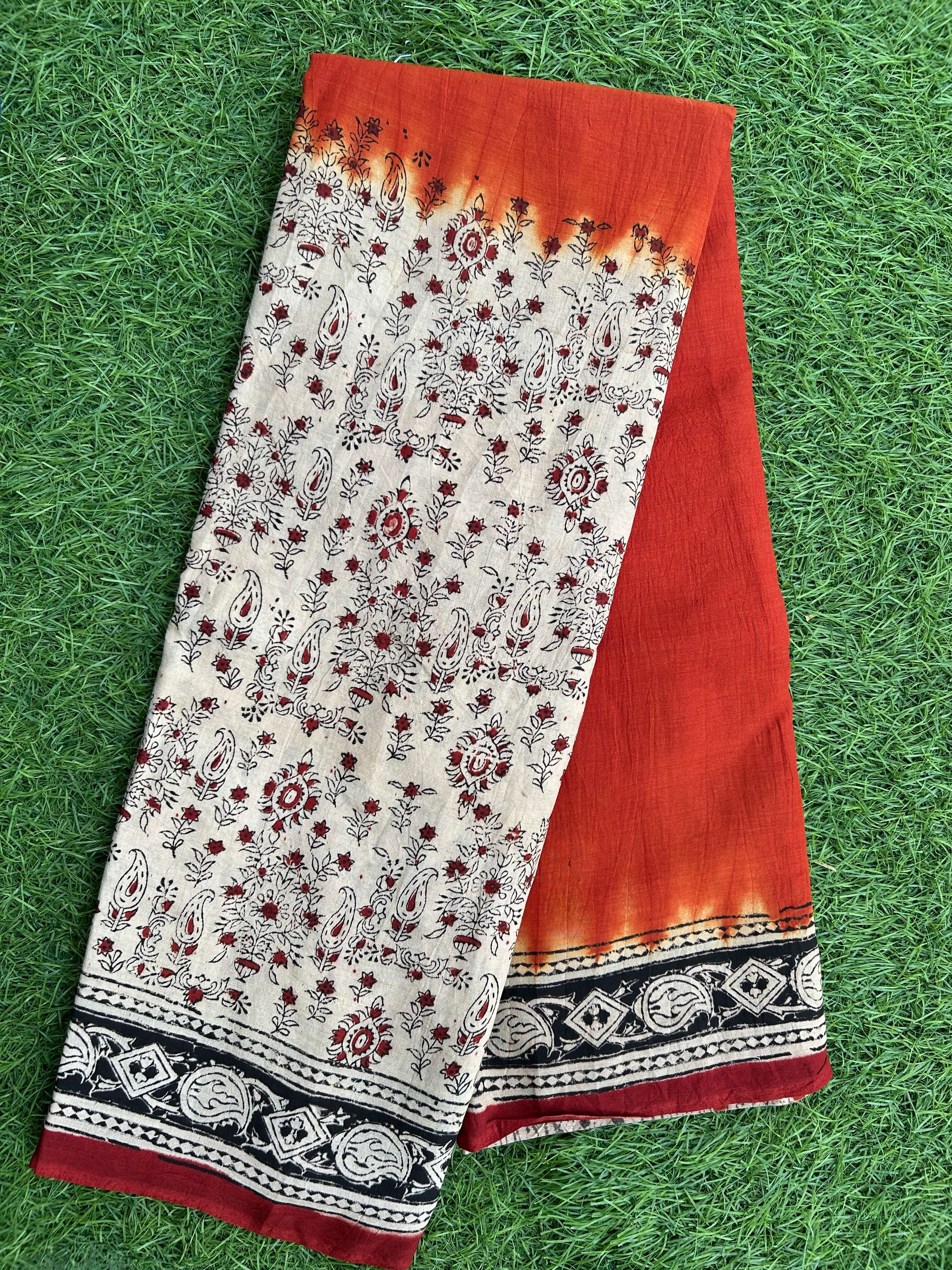 Kalamkari Chennuri Silk Half&Half Saree KCS-HHS-M001
