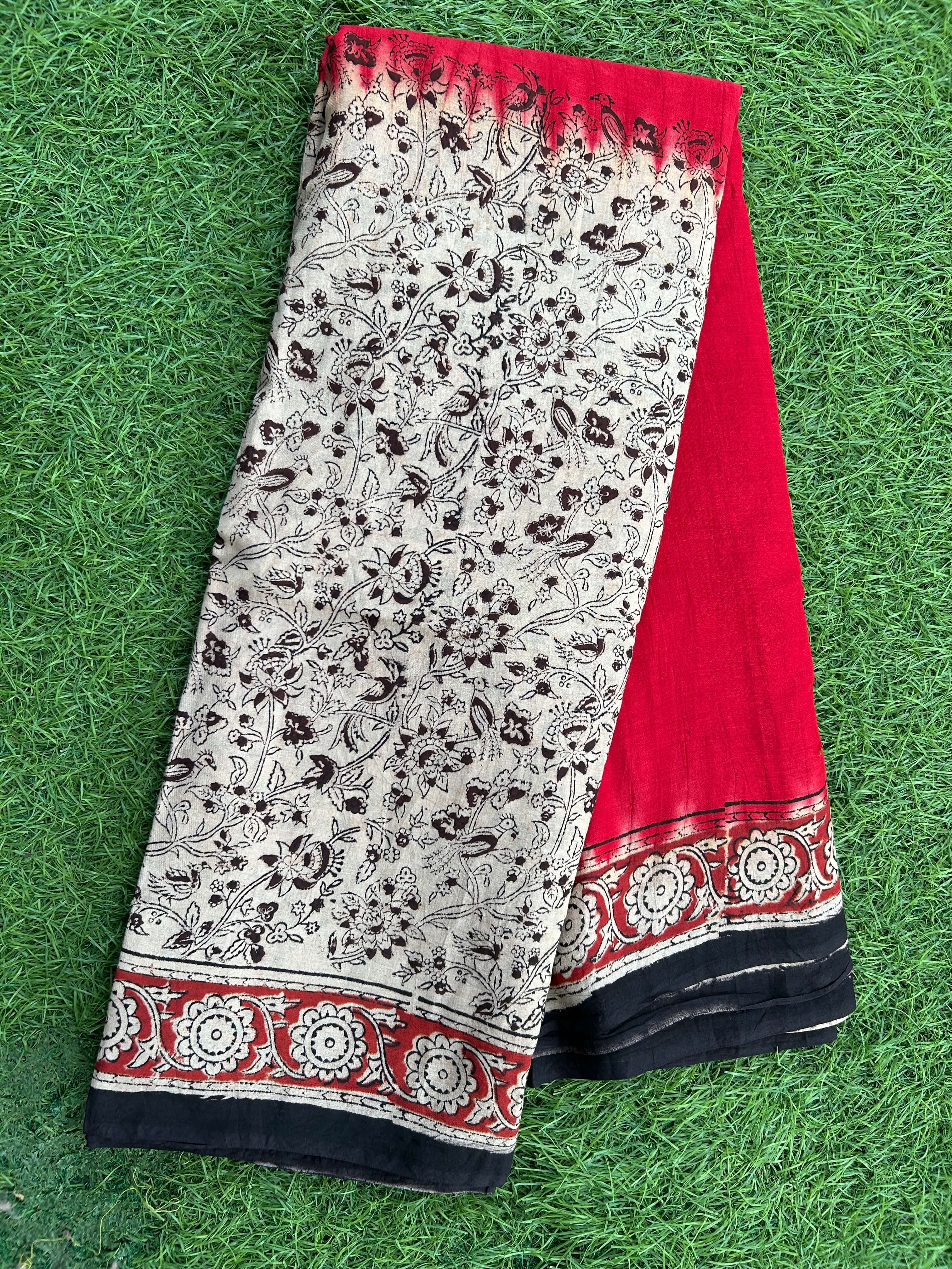 Kalamkari Chennuri Silk Half&Half Saree KCS-HHS-M003