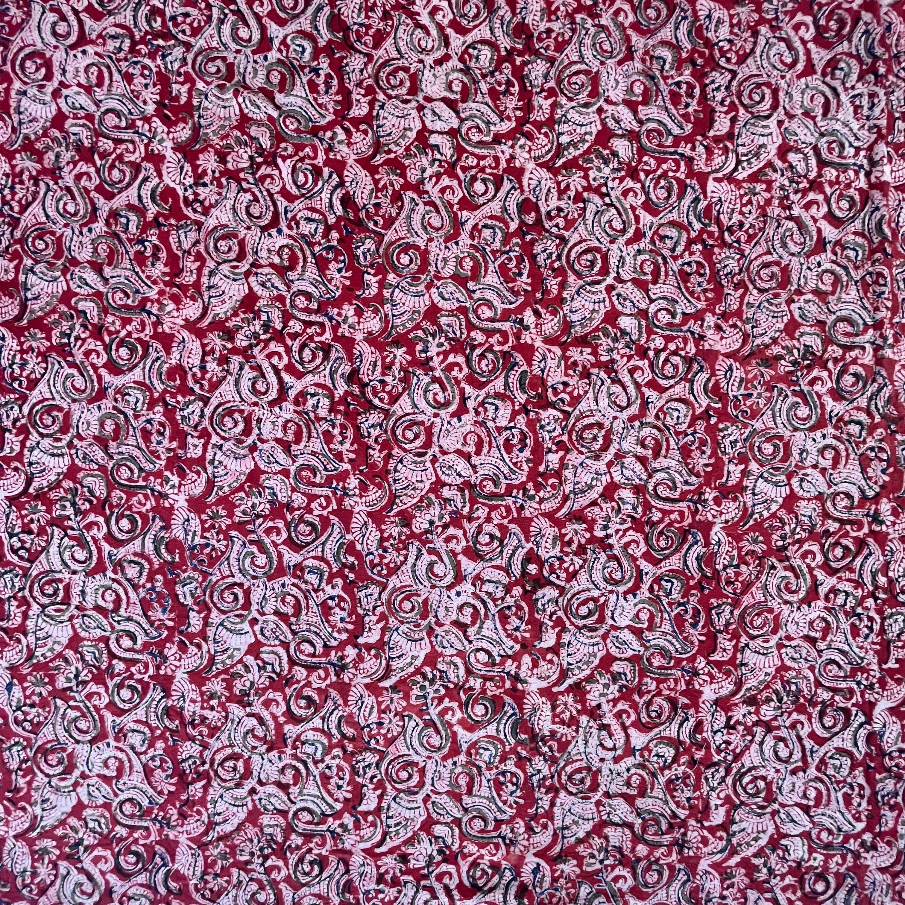 Kalamkari Block Printed Cotton Fabric - HBP-B013