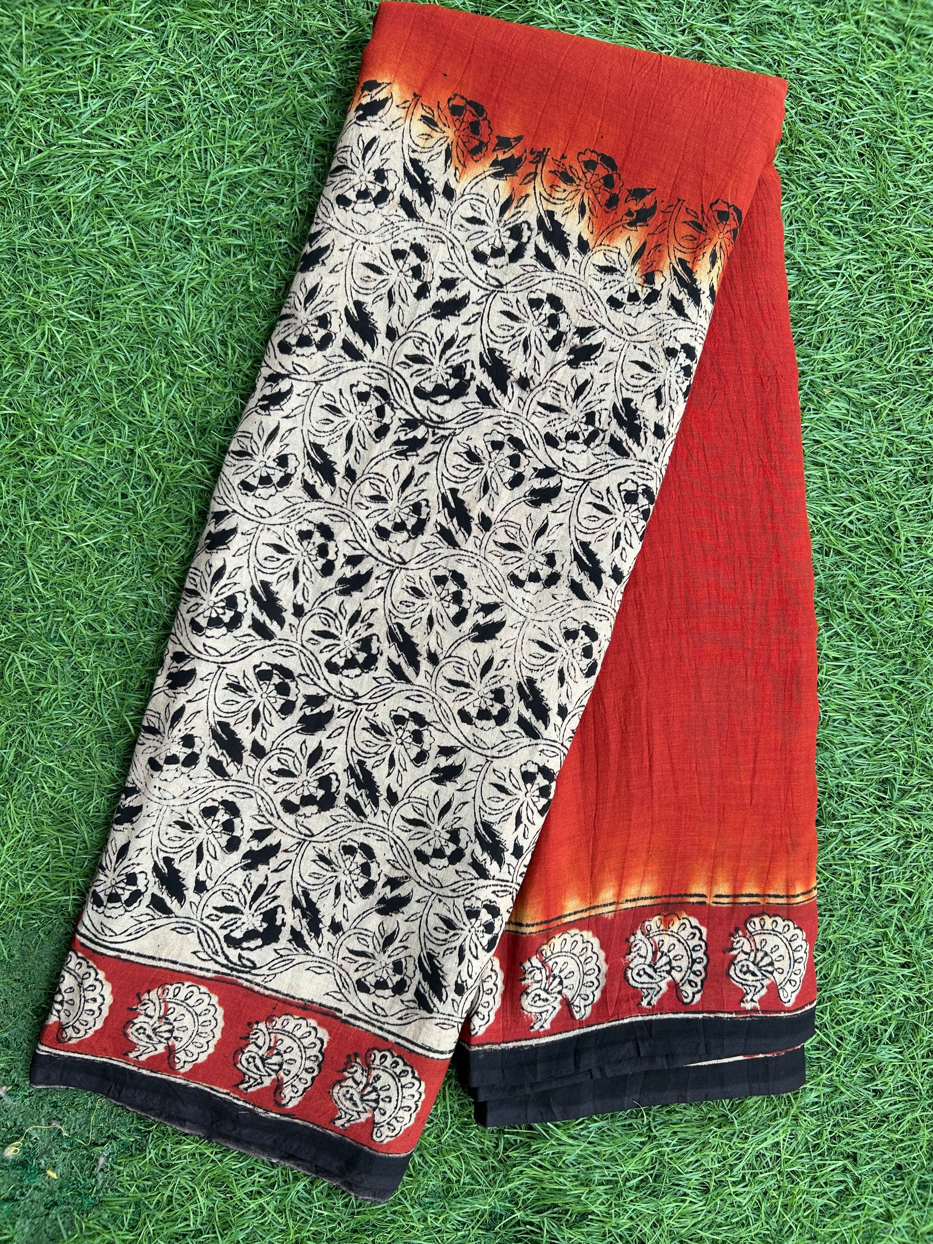 Kalamkari Chennuri Silk Half&Half Saree KCS-HHS-M005