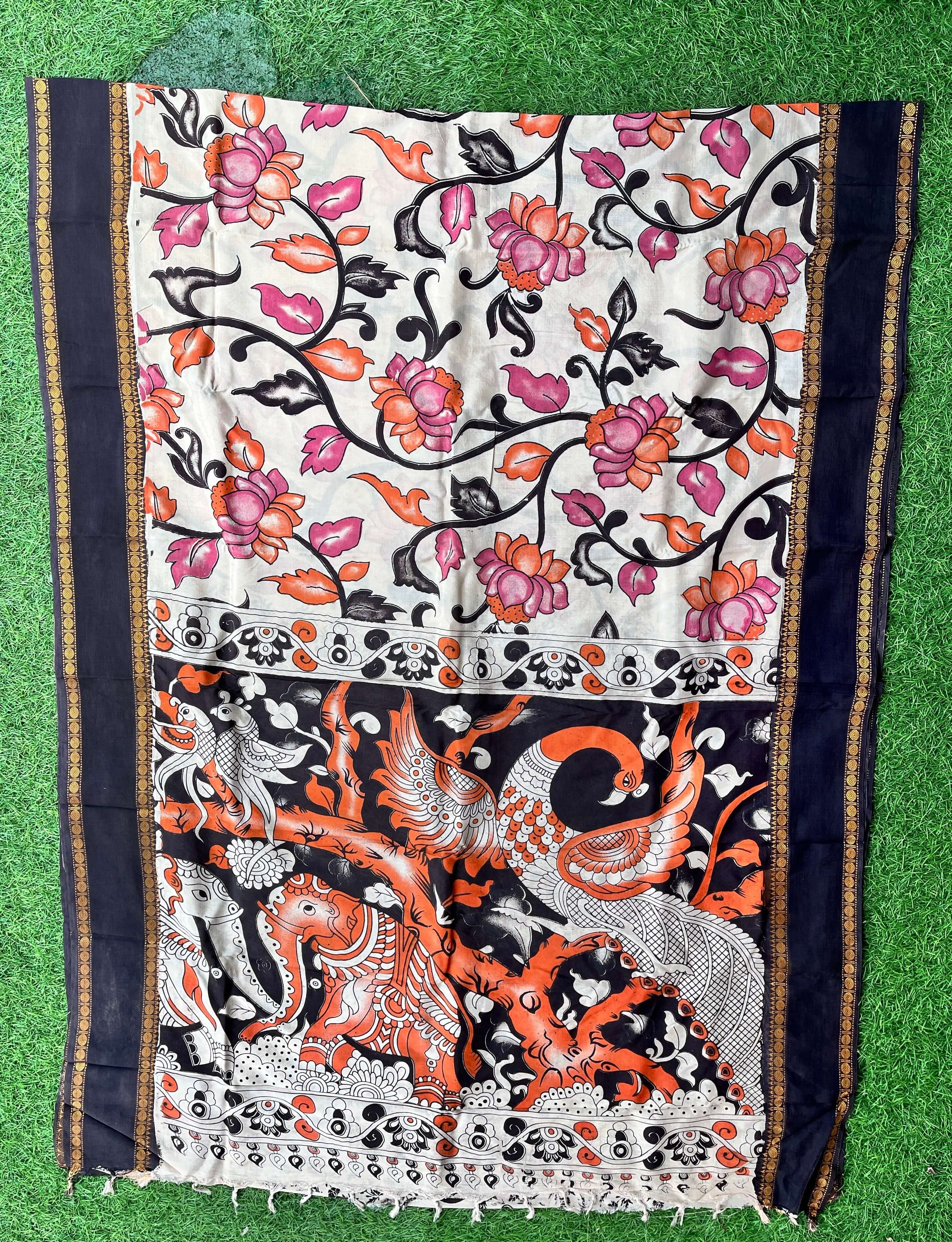 Kalamkari Chennuri Silk Double Border Saree-KDDB-SP-M009