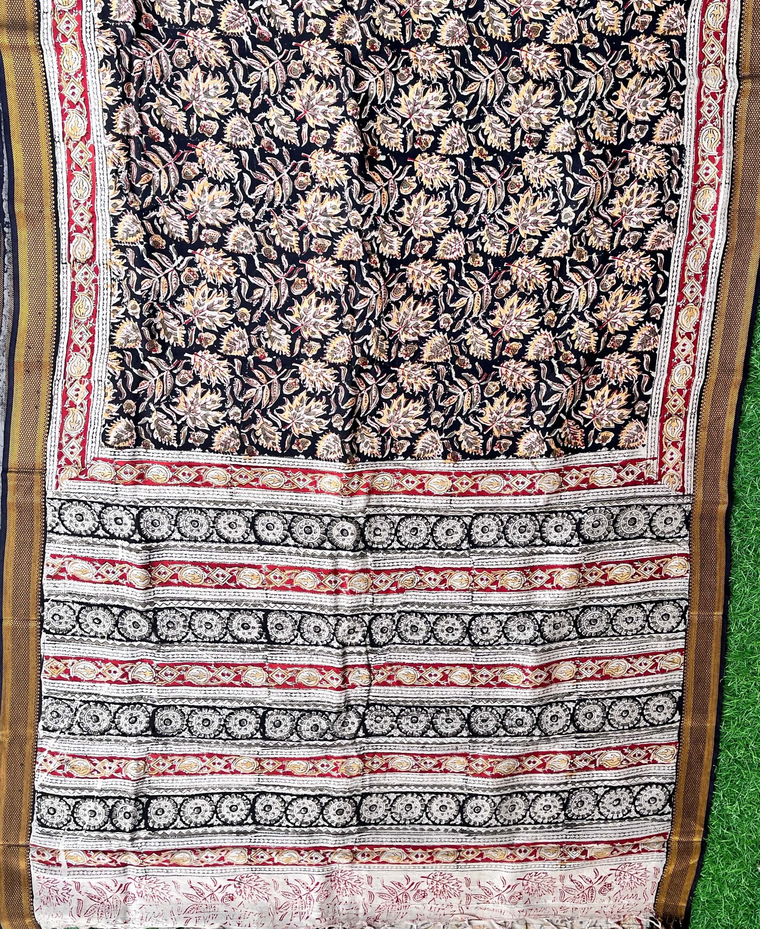 Kalamkari Chennuri Silk Nizam Border Saree-KNB-HP-M056