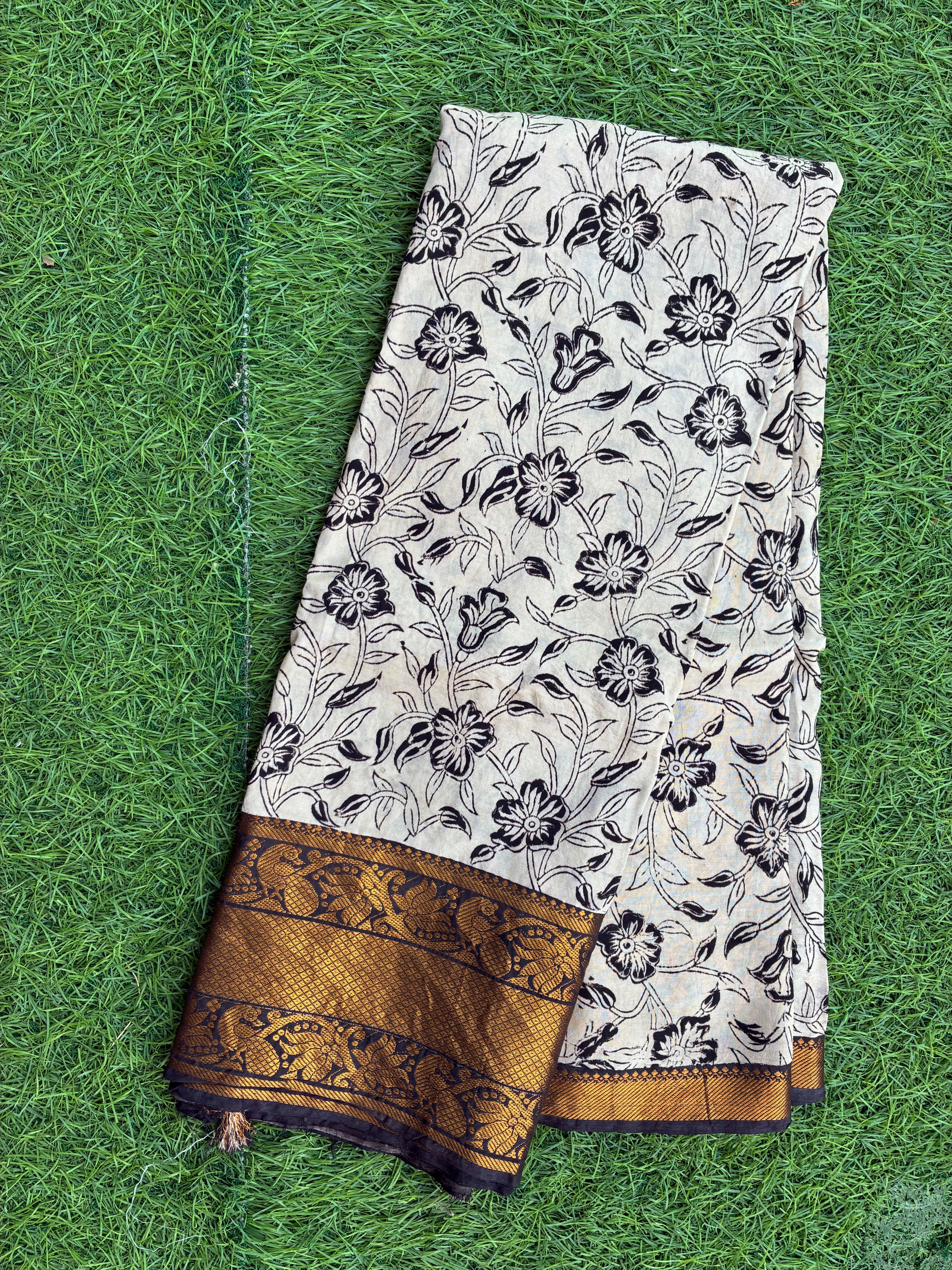 Kalamkari Chennuri Silk Kanchi Border Saree-KKB-HP-M186