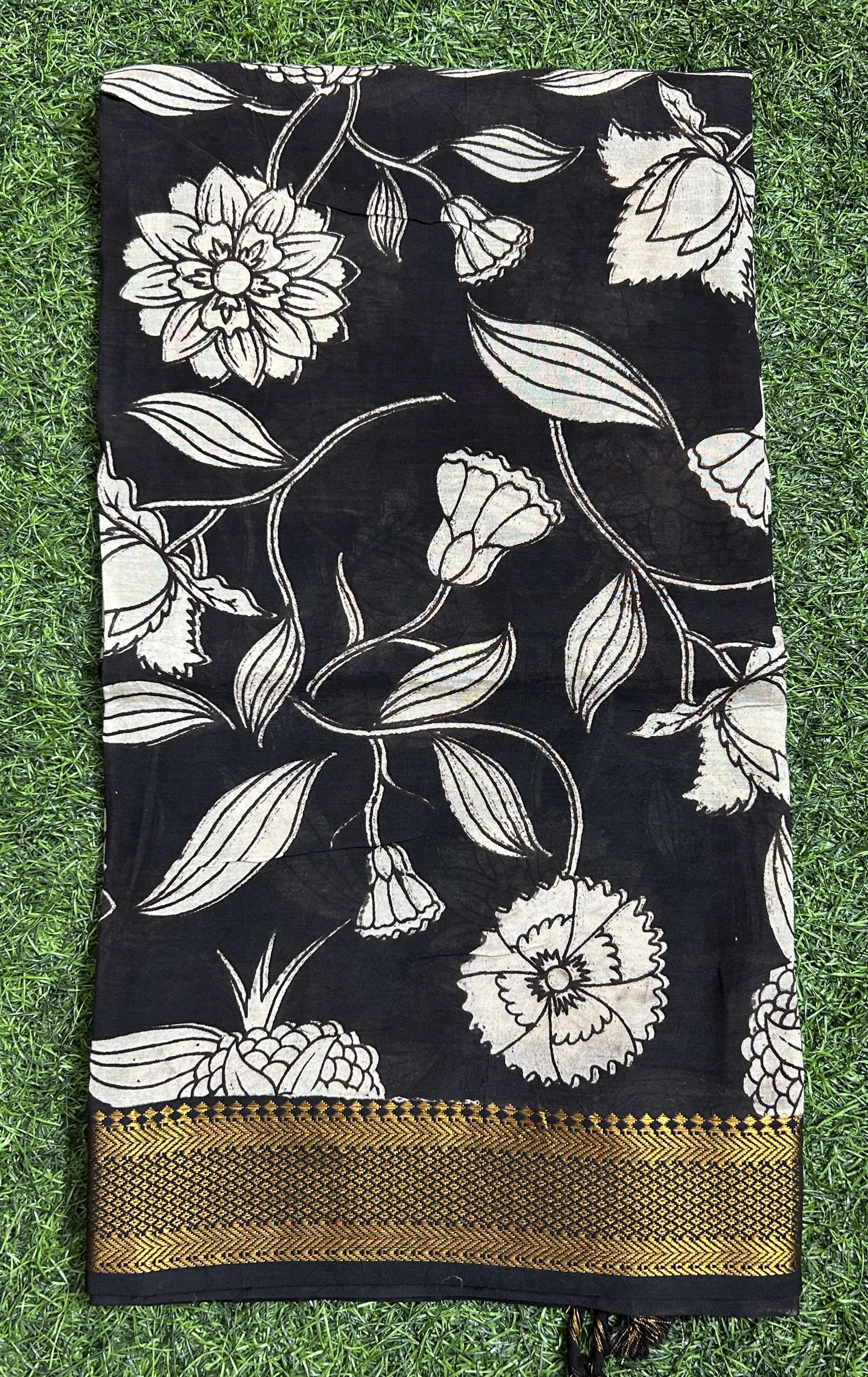 Nizam Border Kalamkari Dupatta- NBKHBD-N-M198