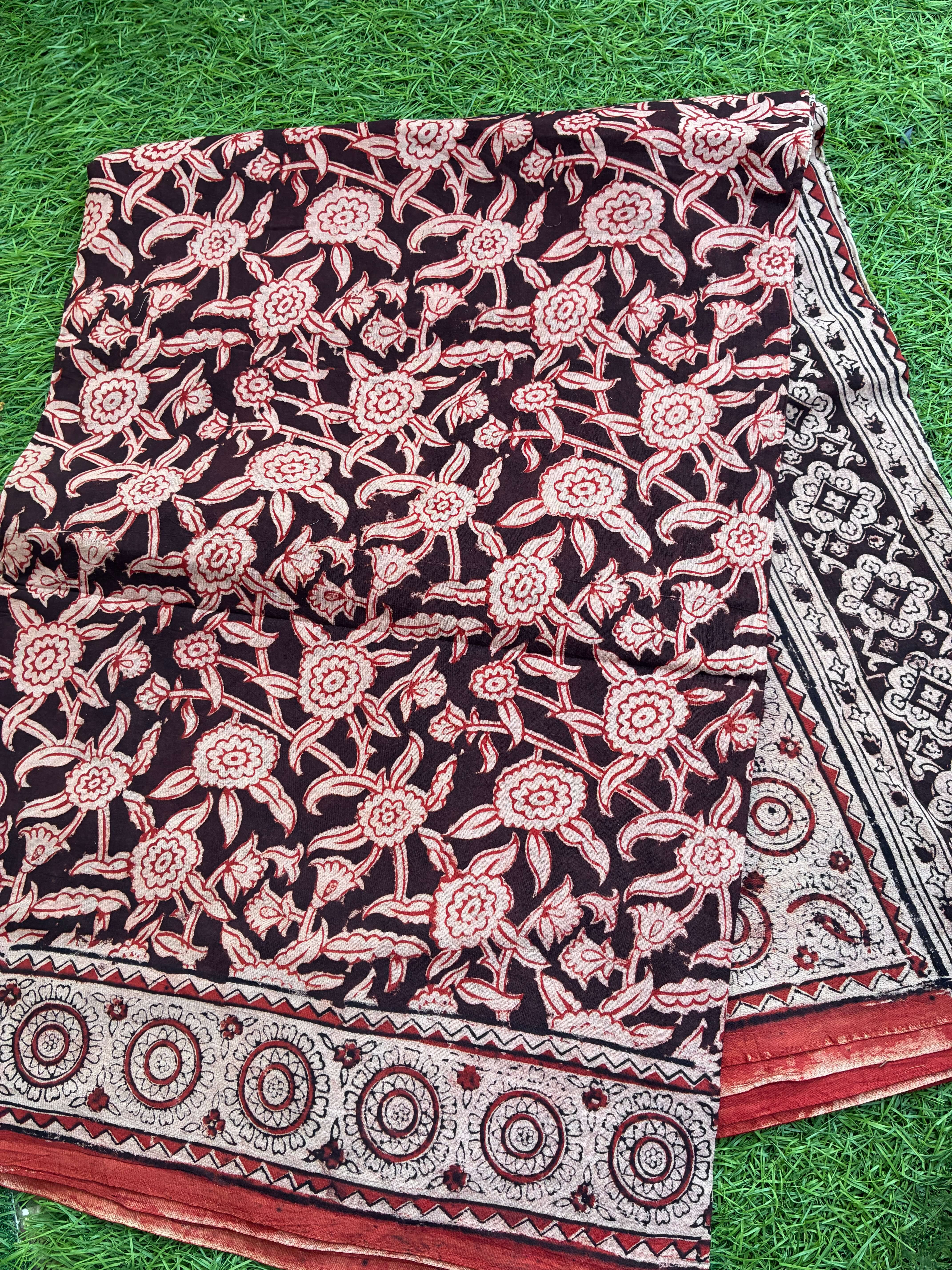 Kalamkari Cotton Handblock Printed Saree-CLRS-HPC-M125