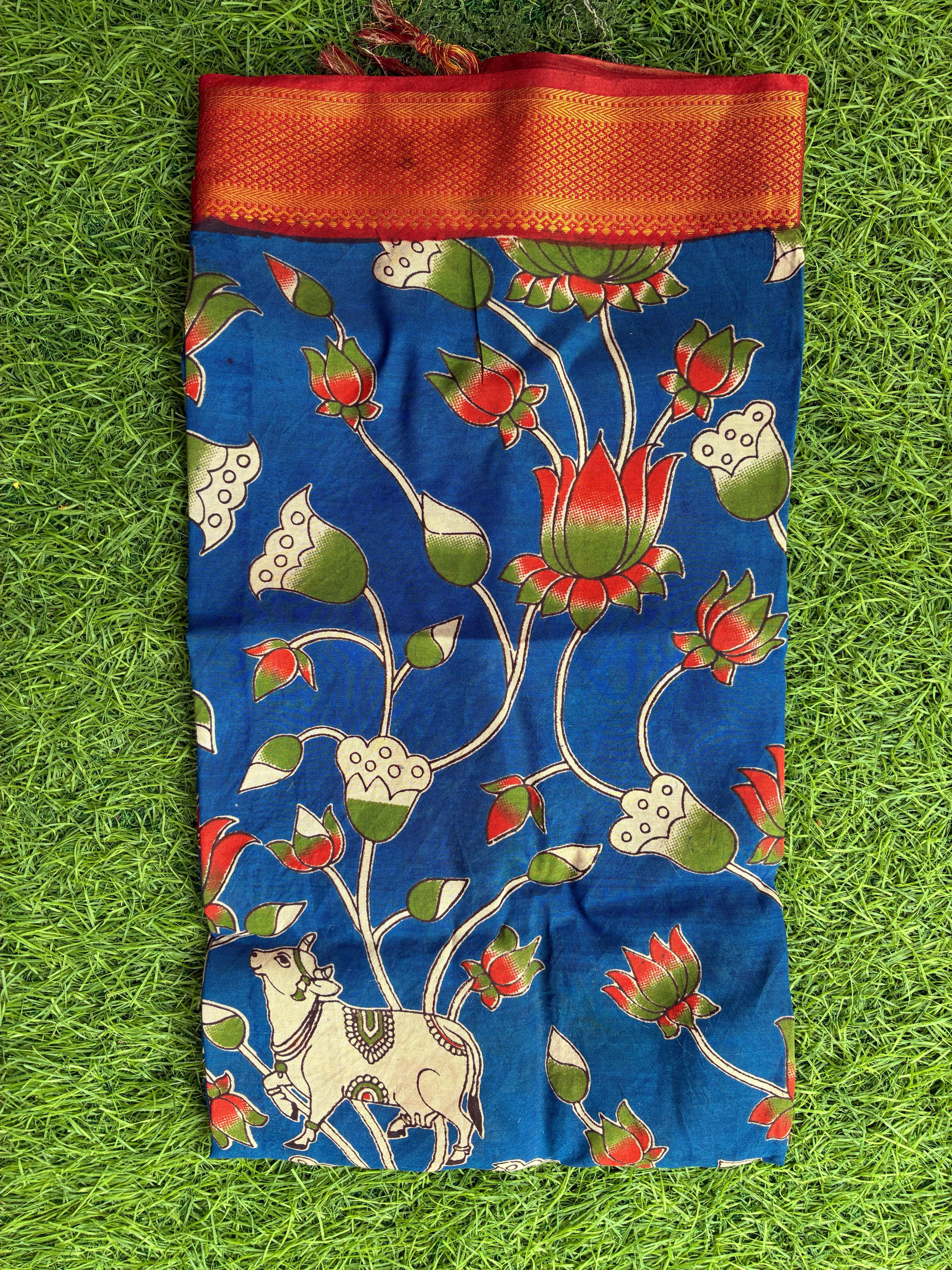 Nizam Border Kalamkari Dupatta- NBKHBD-N-M157