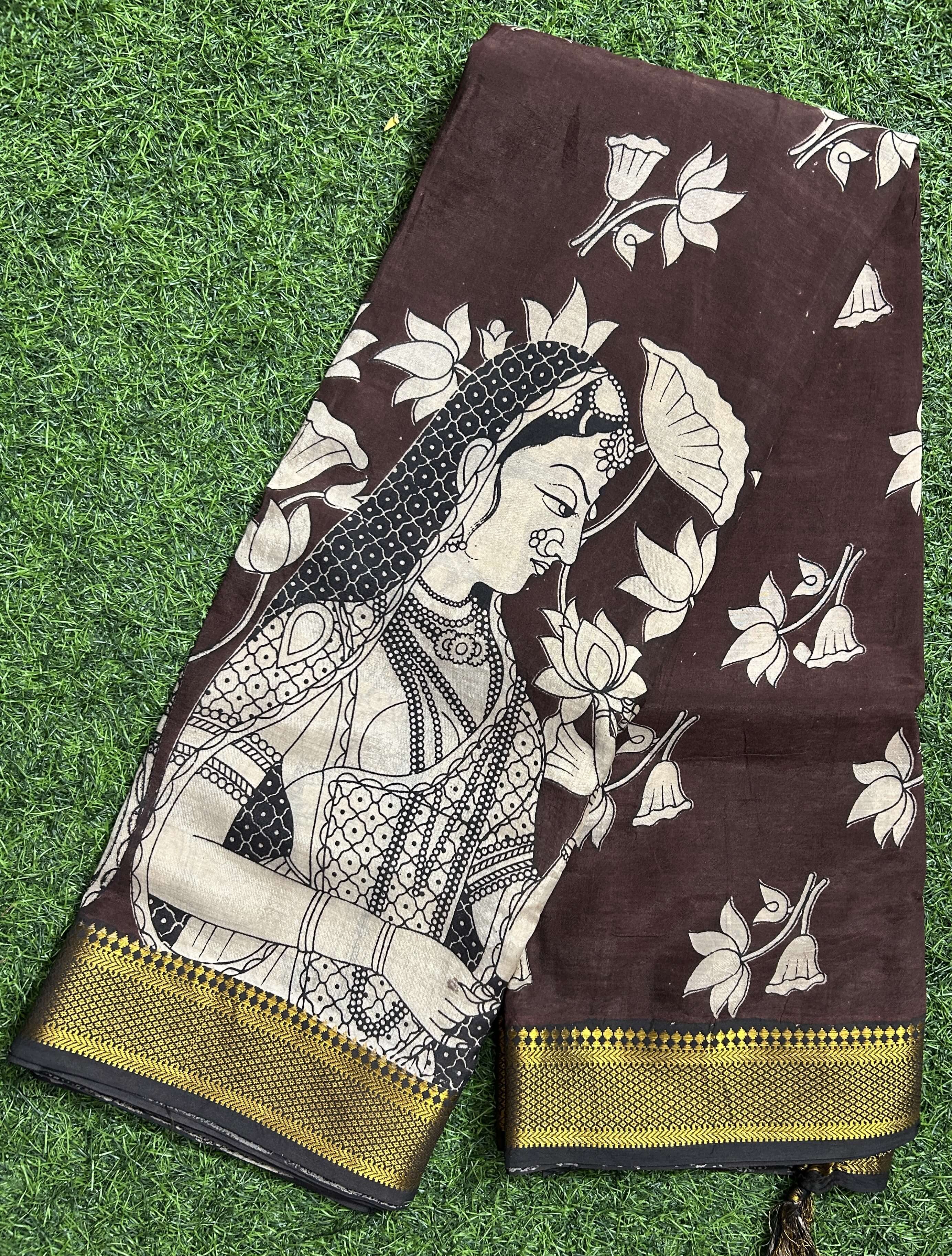 Kalamkari Chennuri Silk Nizam Border  Saree-KNB-SP-M301