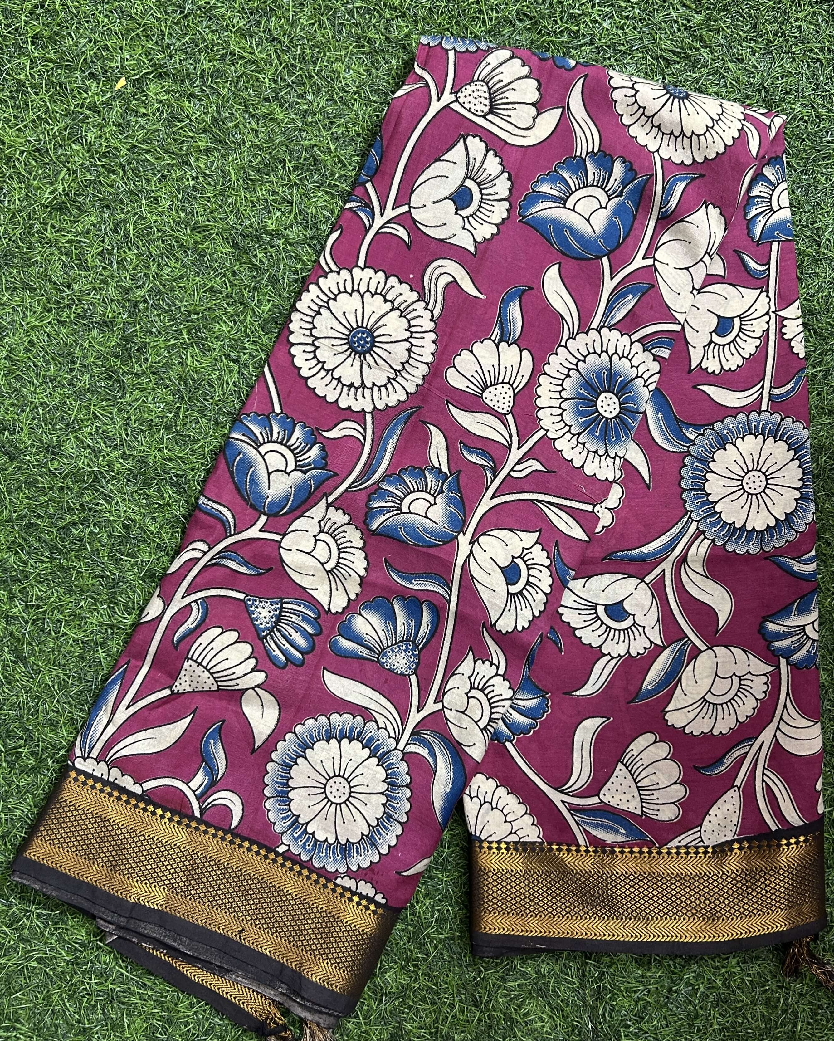 Kalamkari Chennuri Silk Nizam Border  Saree-KNB-SP-M307