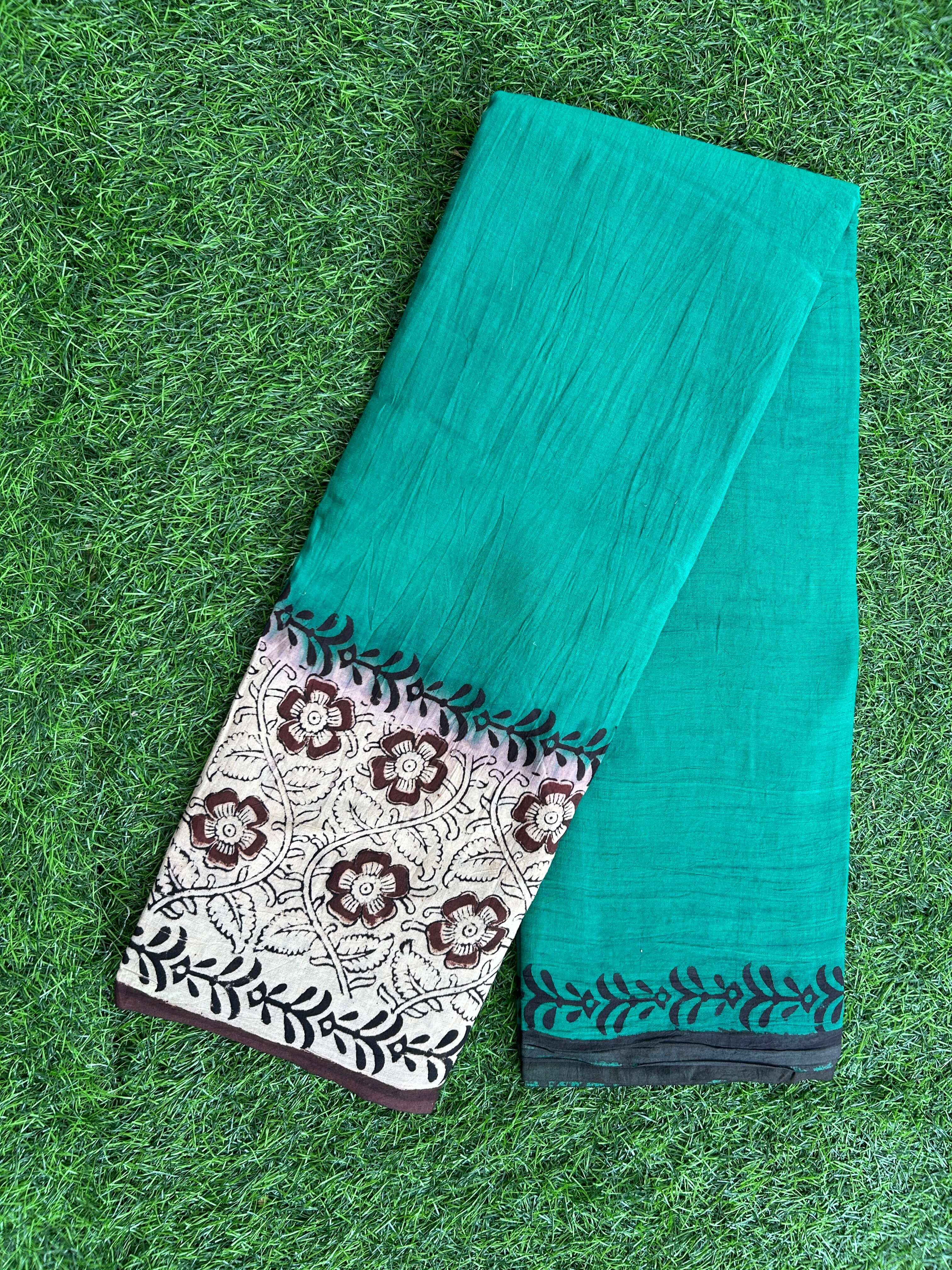 Kalamkari Cotton Kaddi Border Saree KCS-HPGB-M011