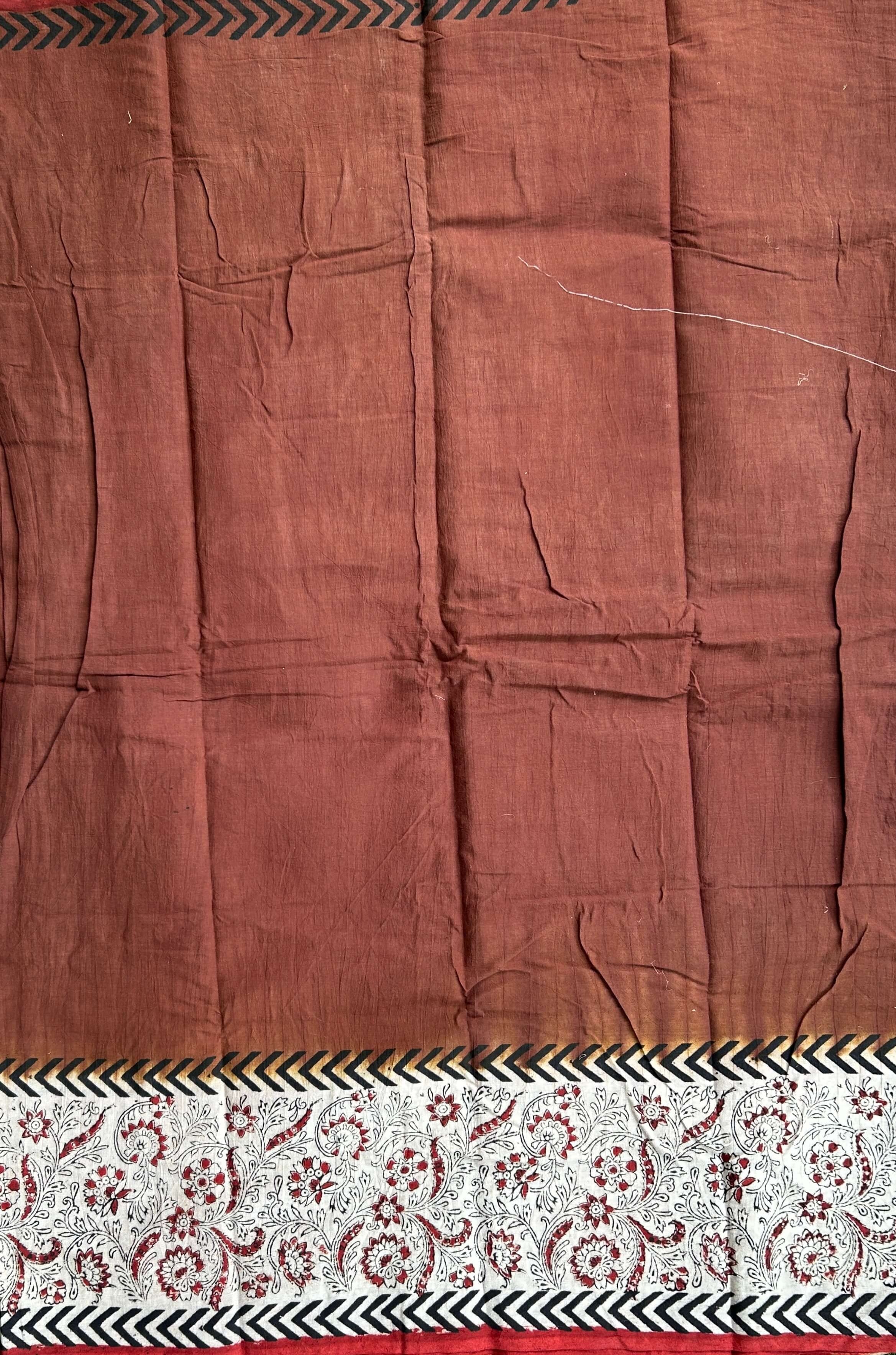 Kalamkari Cotton Kaddi Border Saree KCS-HPGB-M014