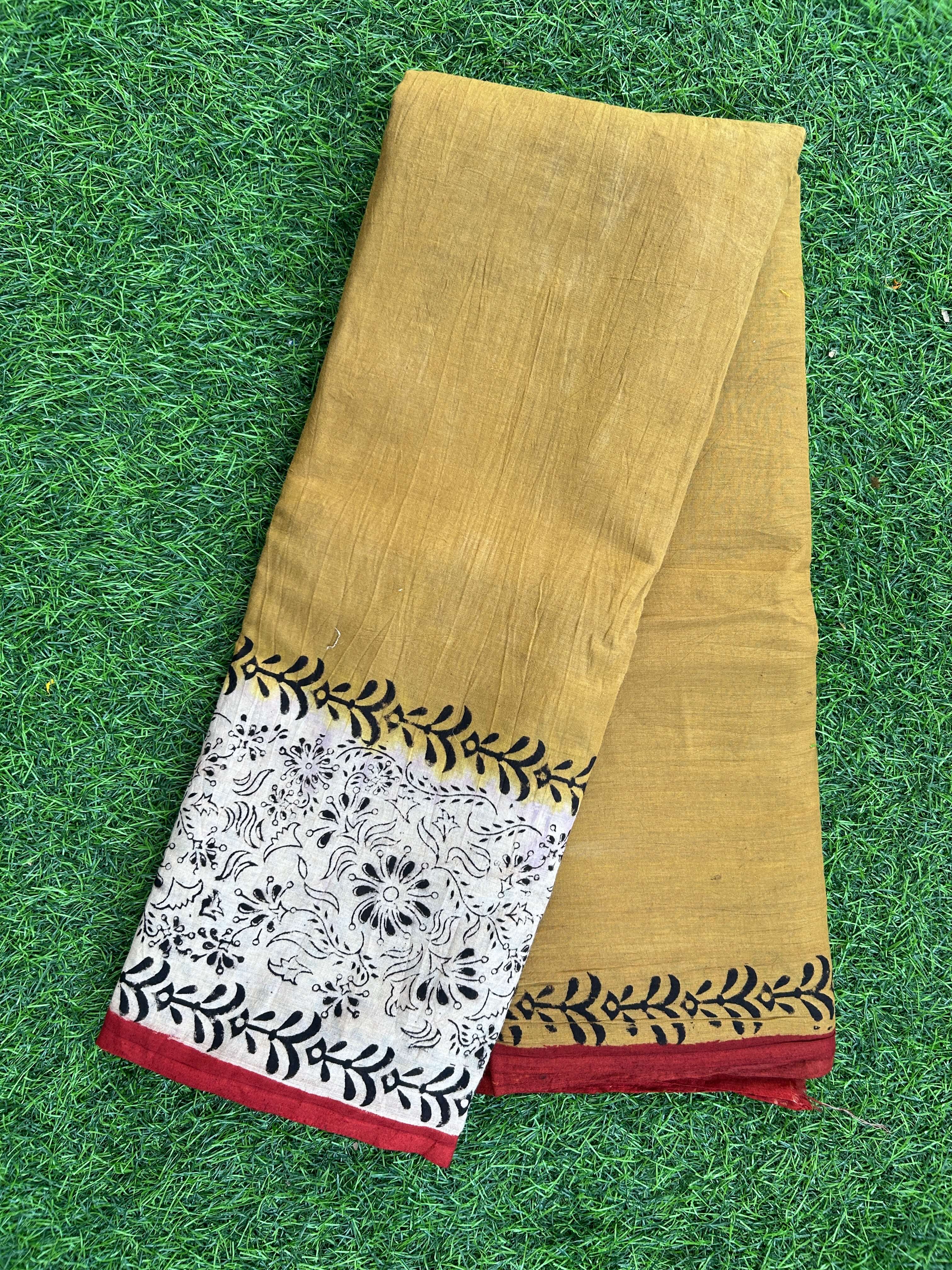 Kalamkari Cotton Kaddi Border Saree KCS-HPGB-M016