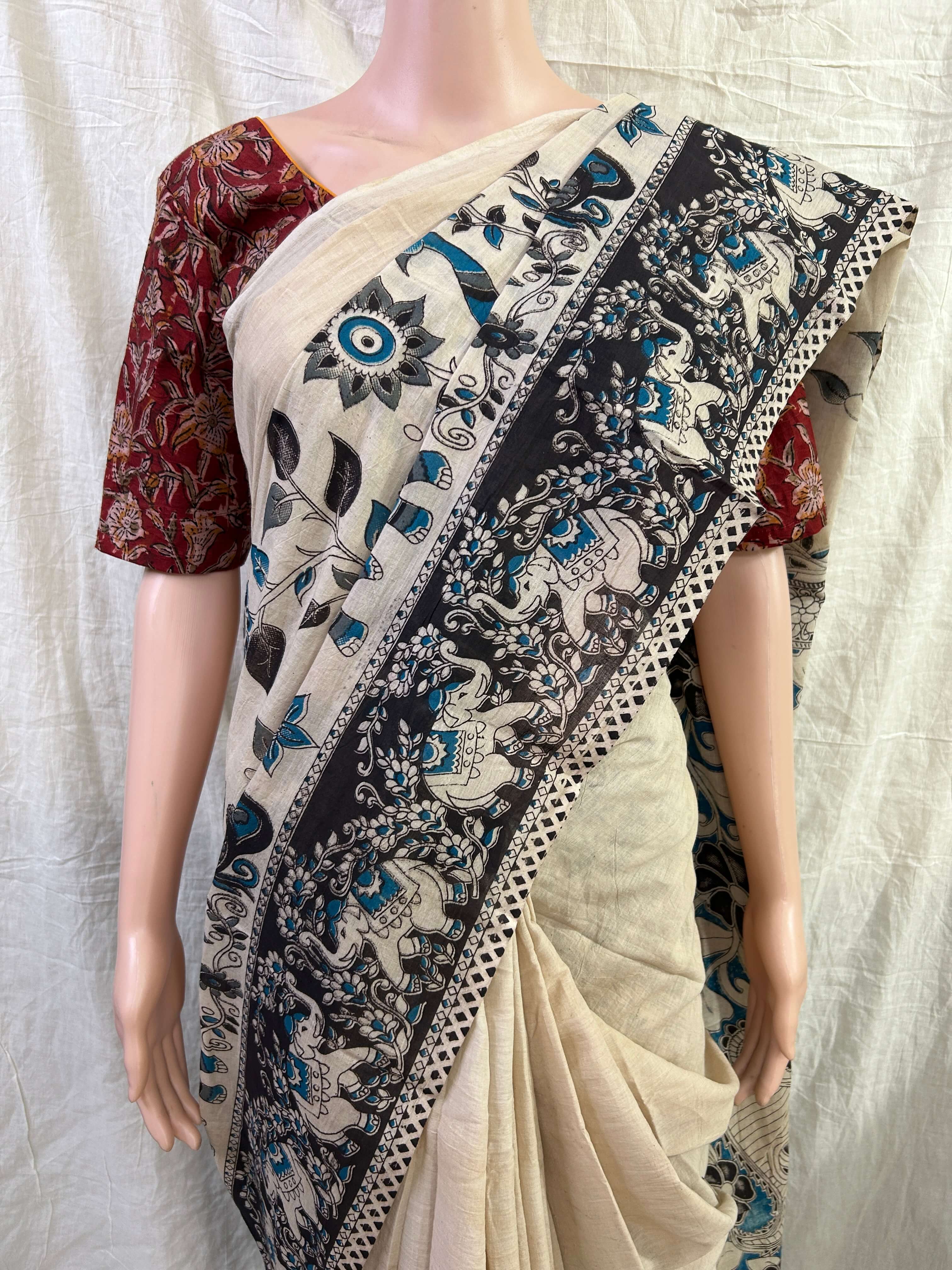 Kalamkari Cotton Saree – KCS-M615