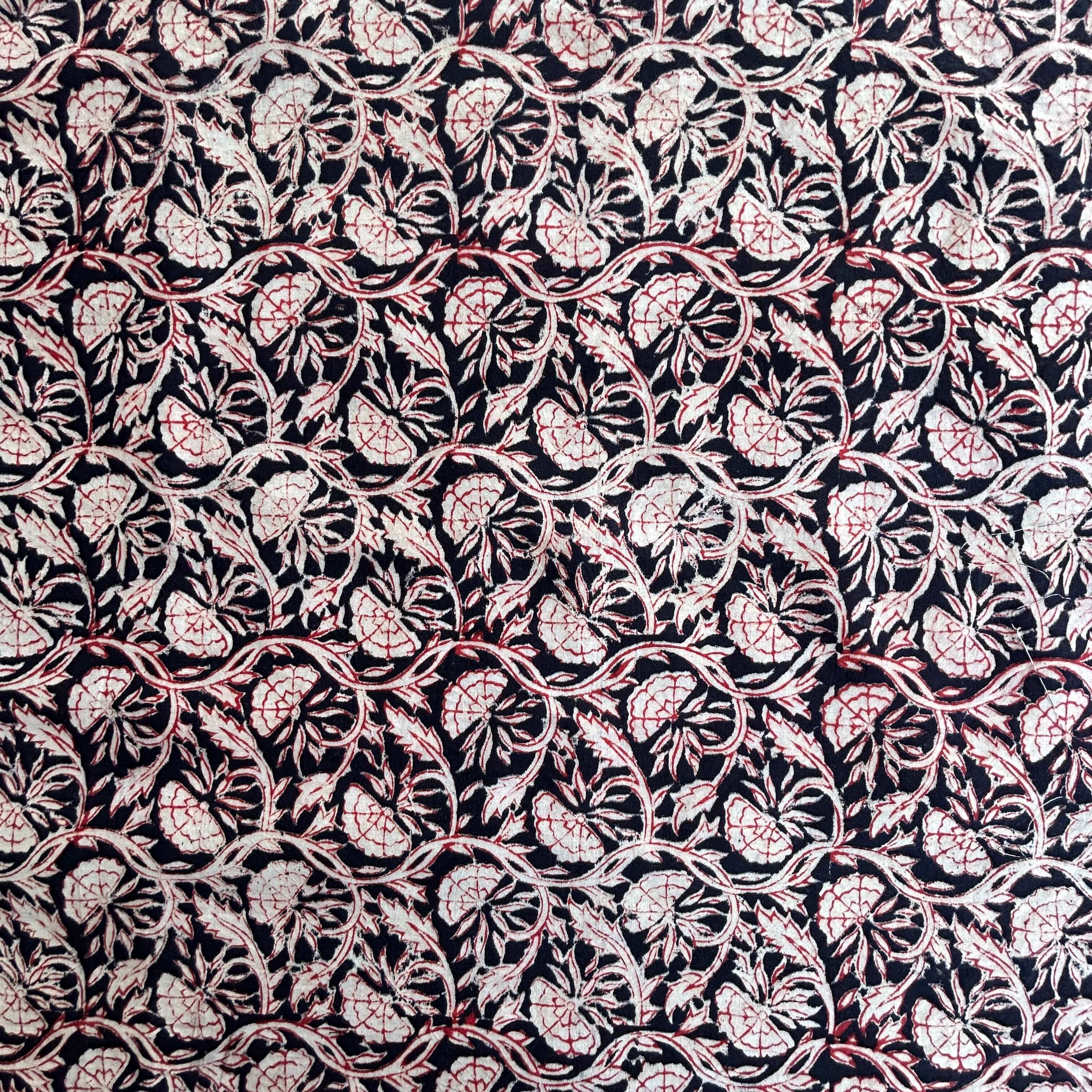 Kalamkari Block Printed Cotton Fabric - HBP-B075
