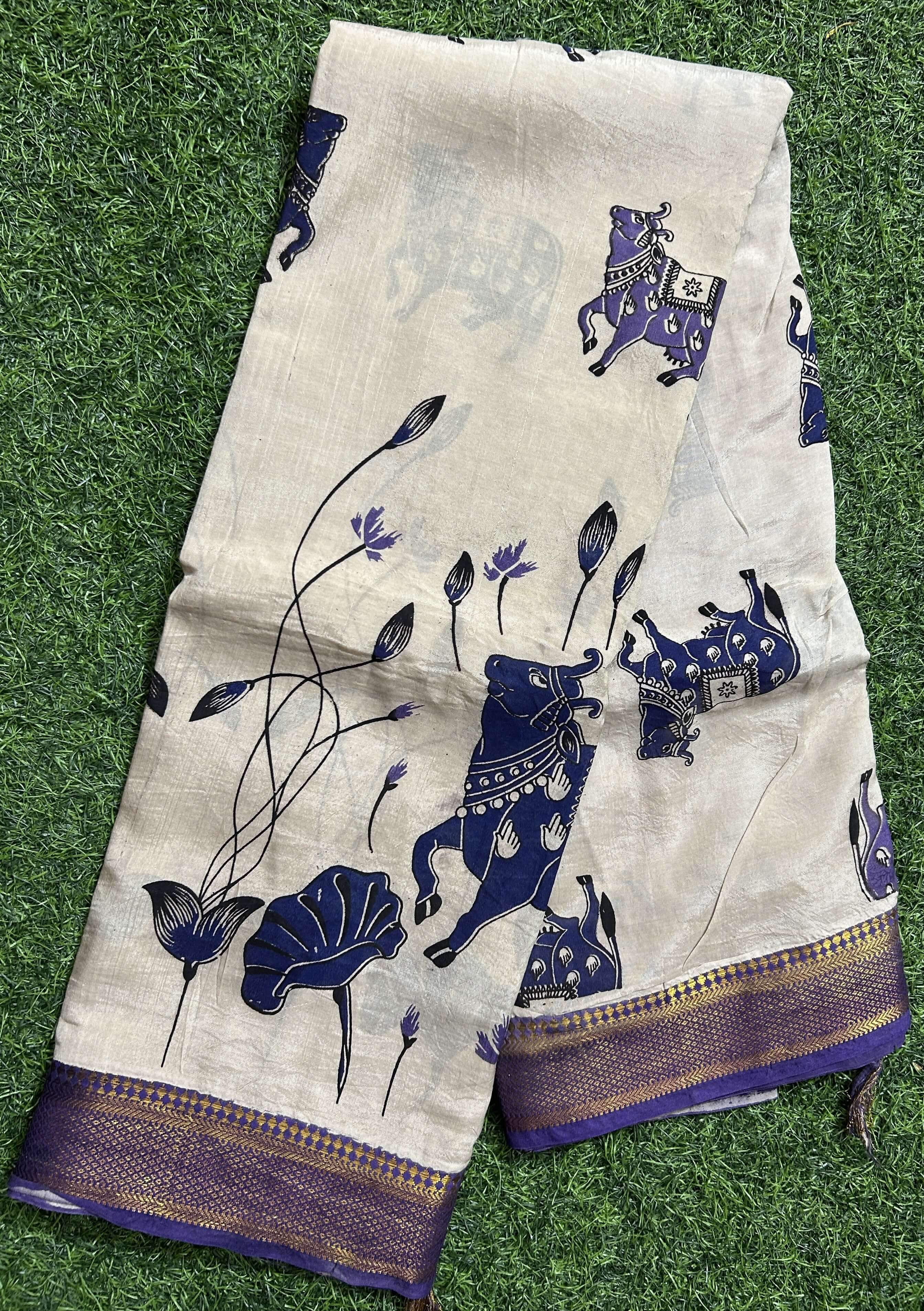 Kalamkari Chennuri Silk Nizam Border  Saree-KNB-SP-M290