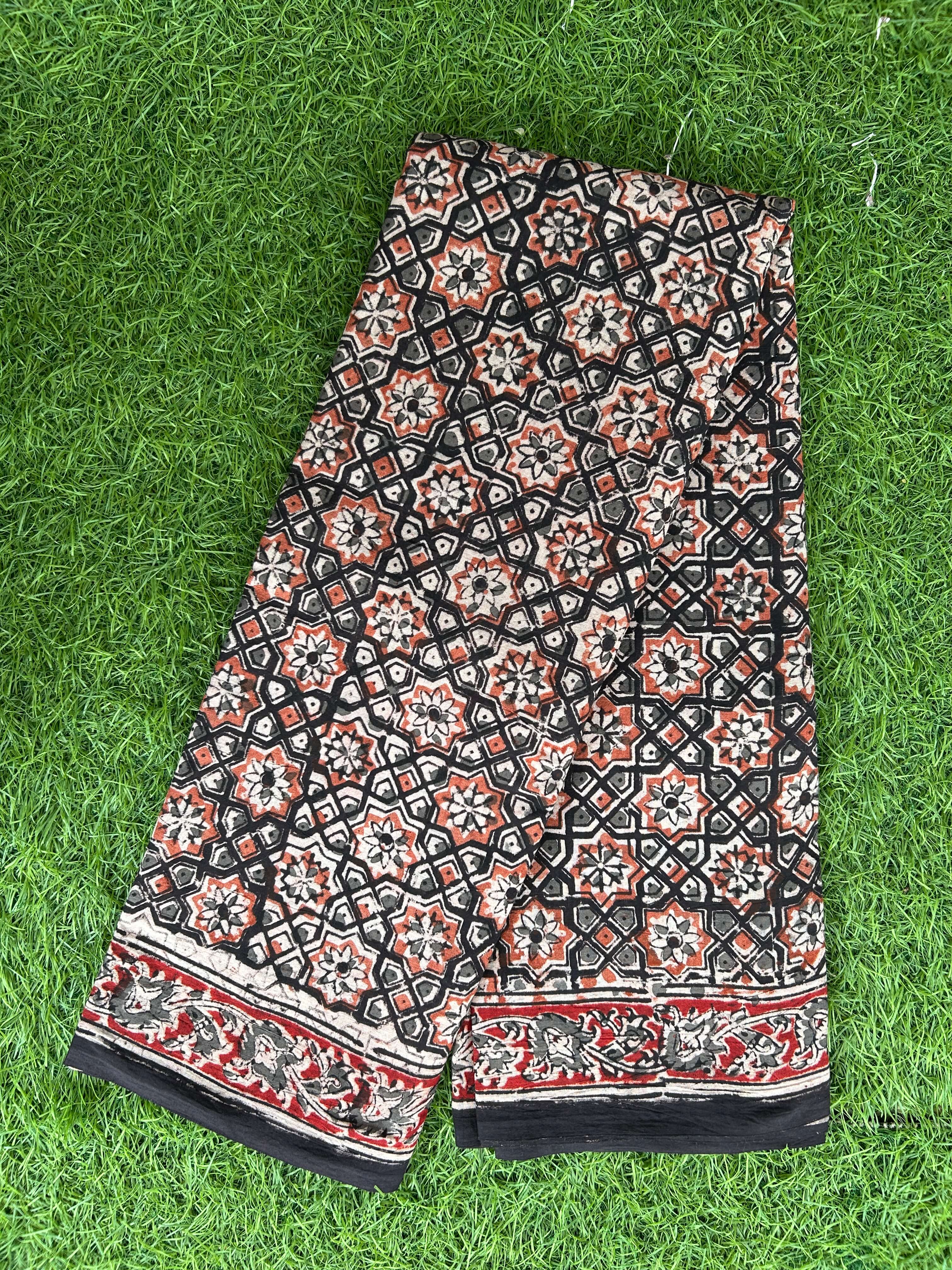 Hand Block Printed Kalamkari Saree KCH-M099