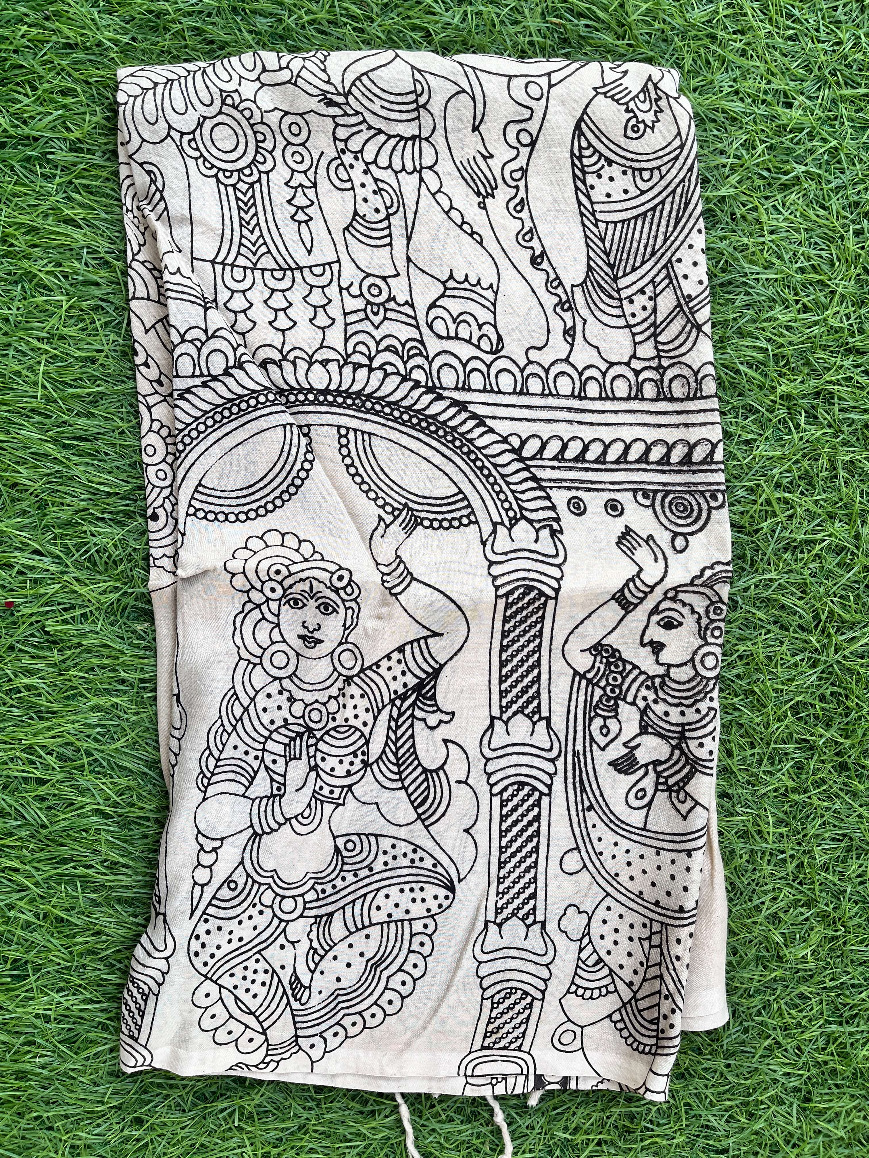 Silk Kalamkari Dupatta- SKD-N-M175