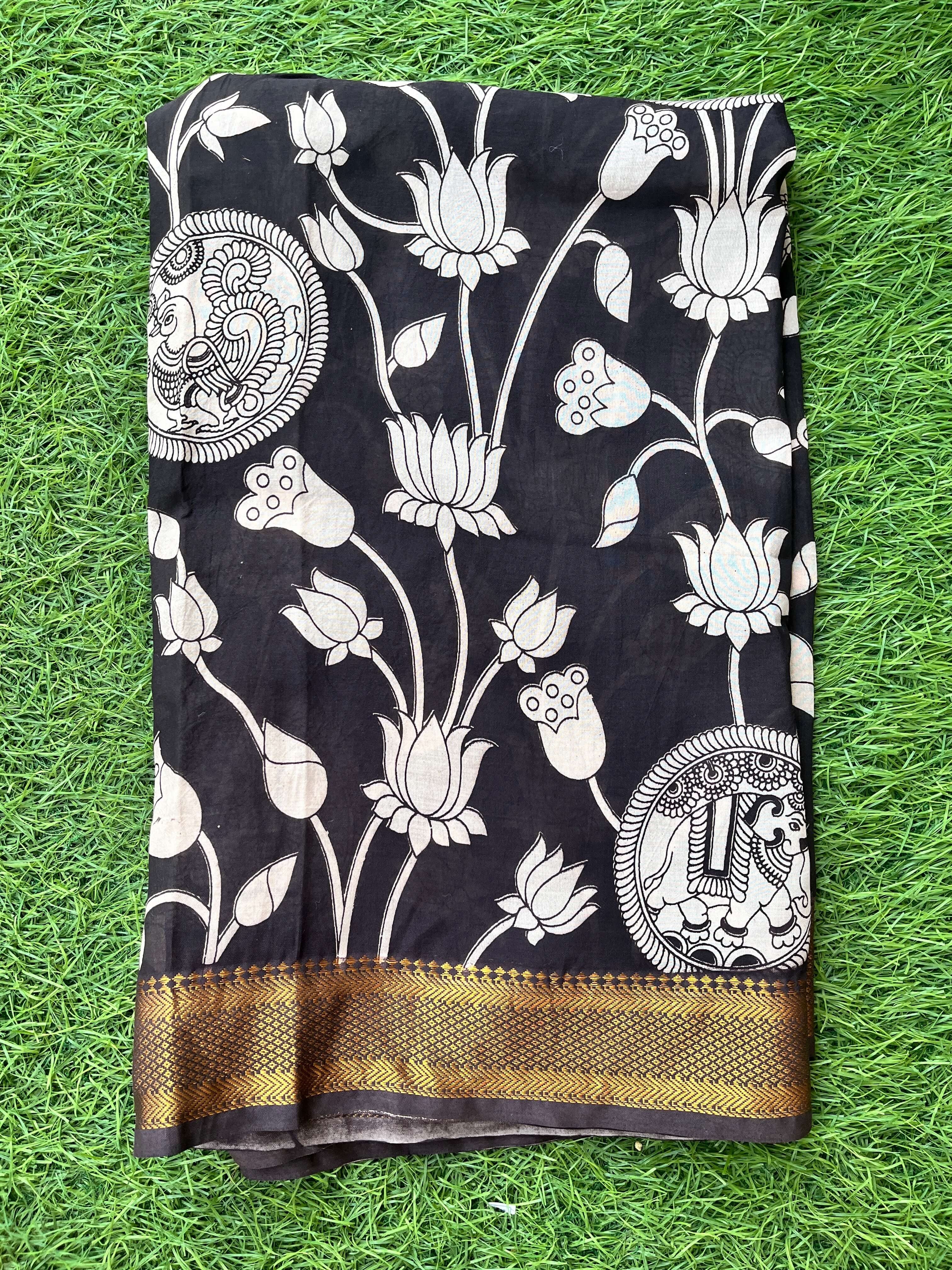Nizam Border Kalamkari Dupatta- NBKHBD-N-M161