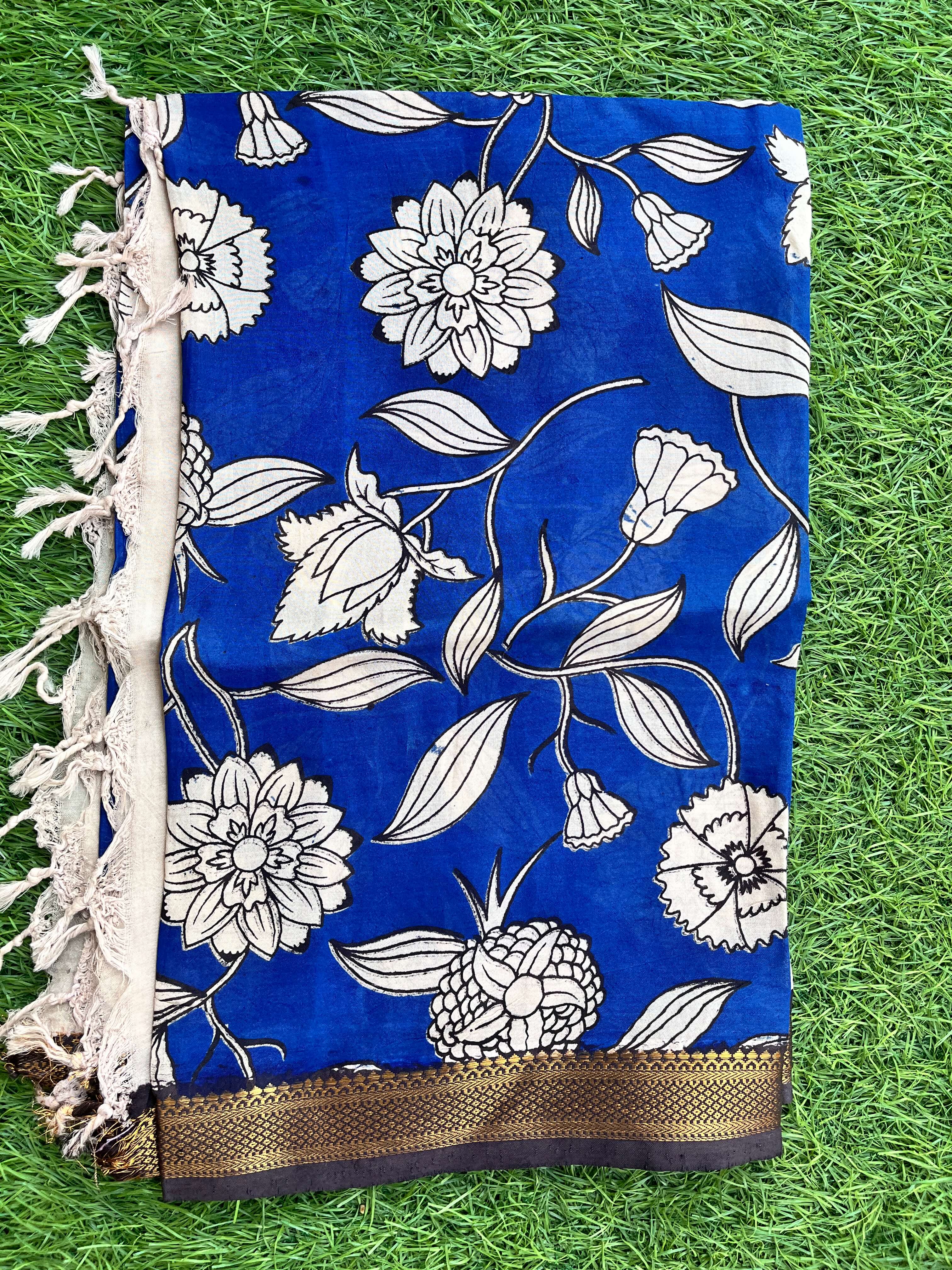 Nizam Border Kalamkari Dupatta- NBKHBD-N-M165