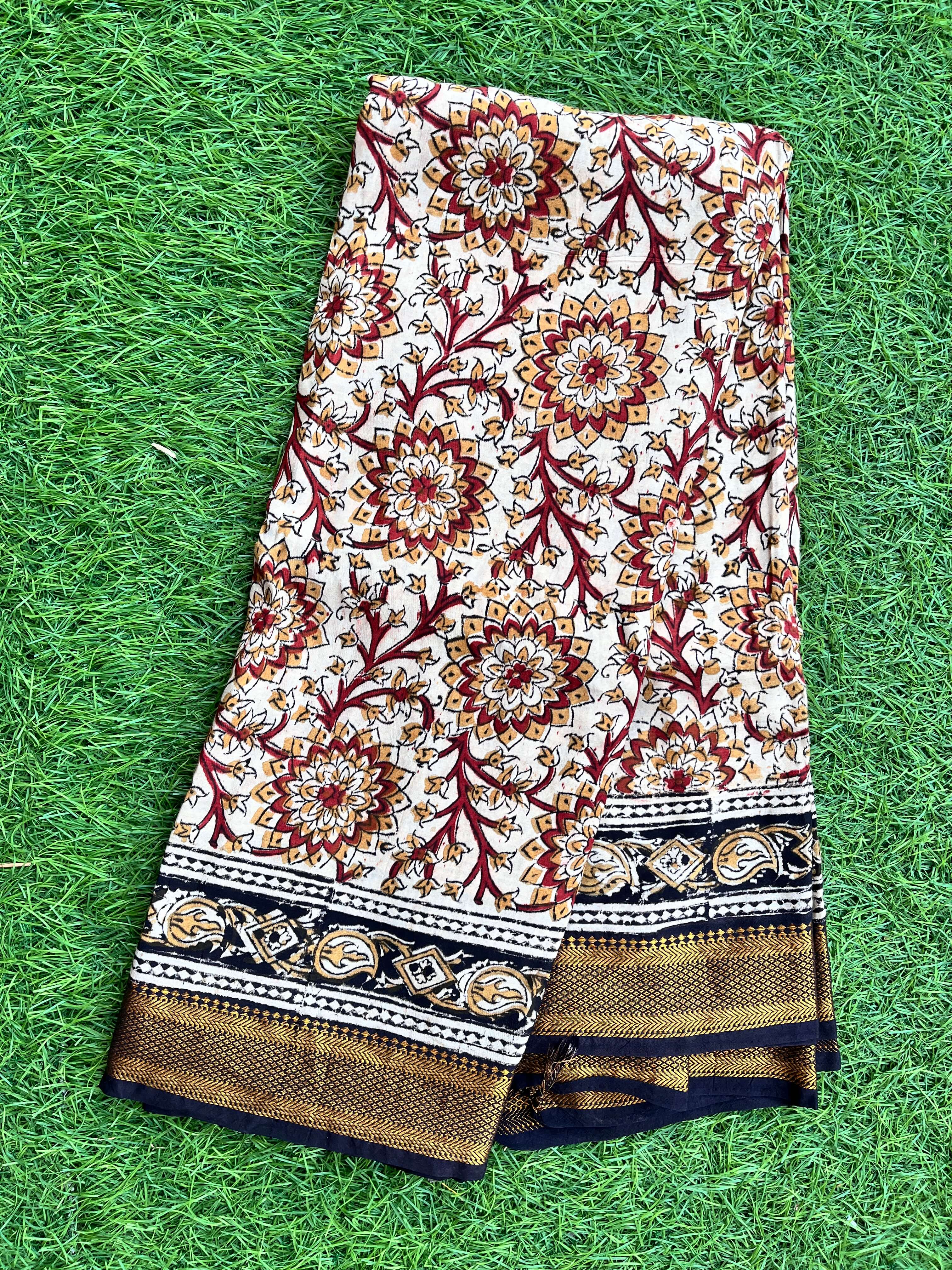 Kalamkari Chennuri Silk Nizam Border Saree-KNB-HP-M058