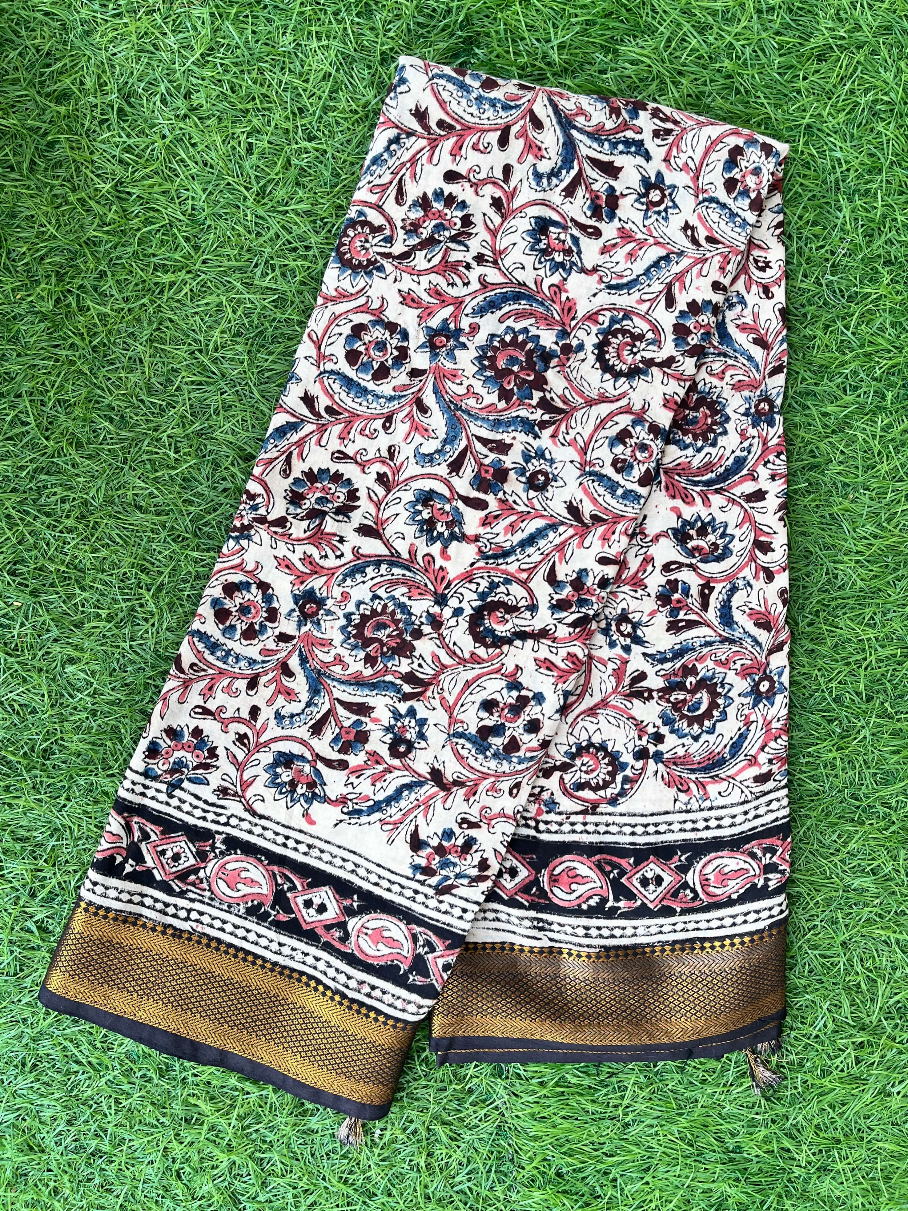 Kalamkari Chennuri Silk Nizam Border Saree-KNB-HP-M063