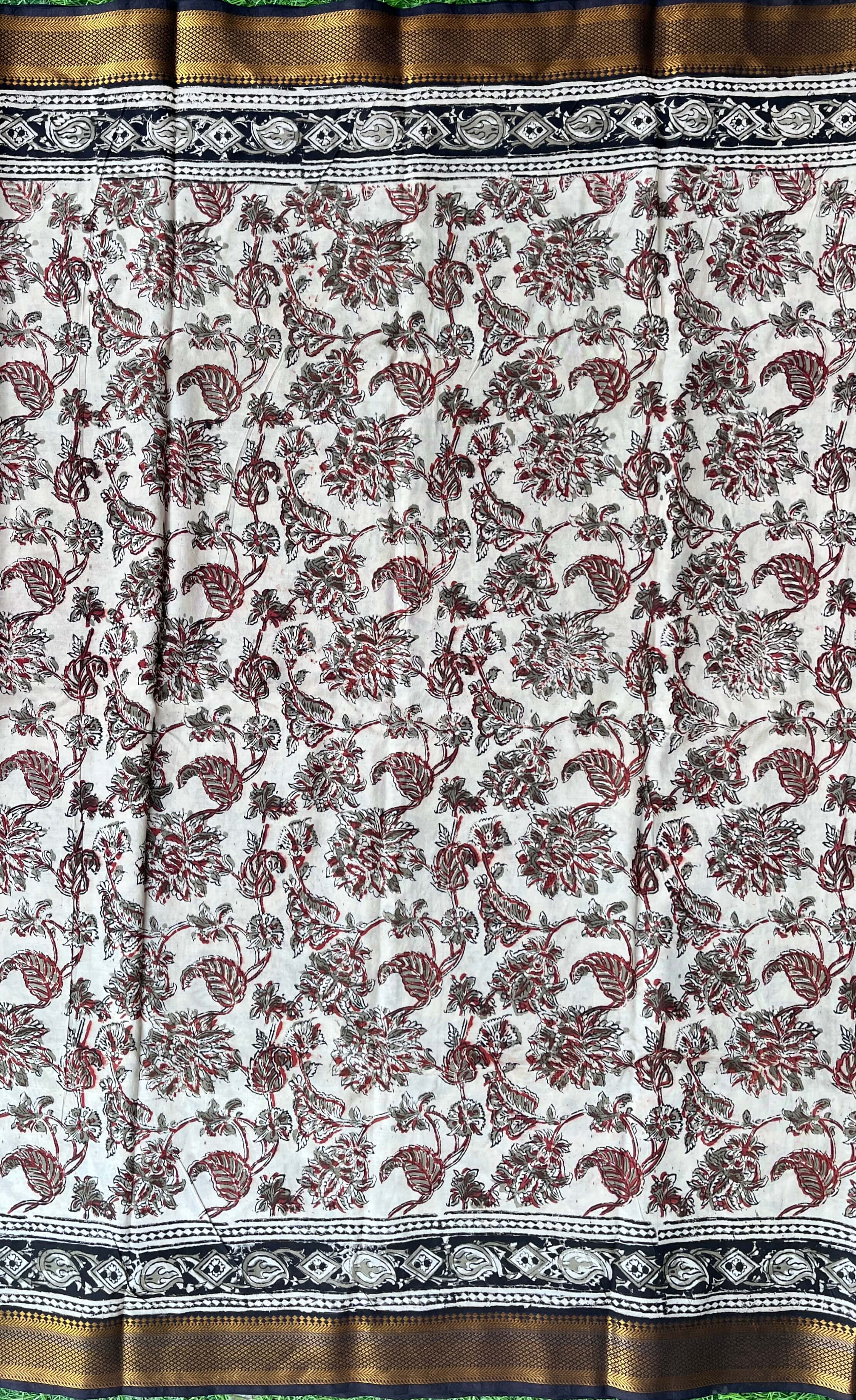 Kalamkari Chennuri Silk Nizam Border Saree-KNB-HP-M062