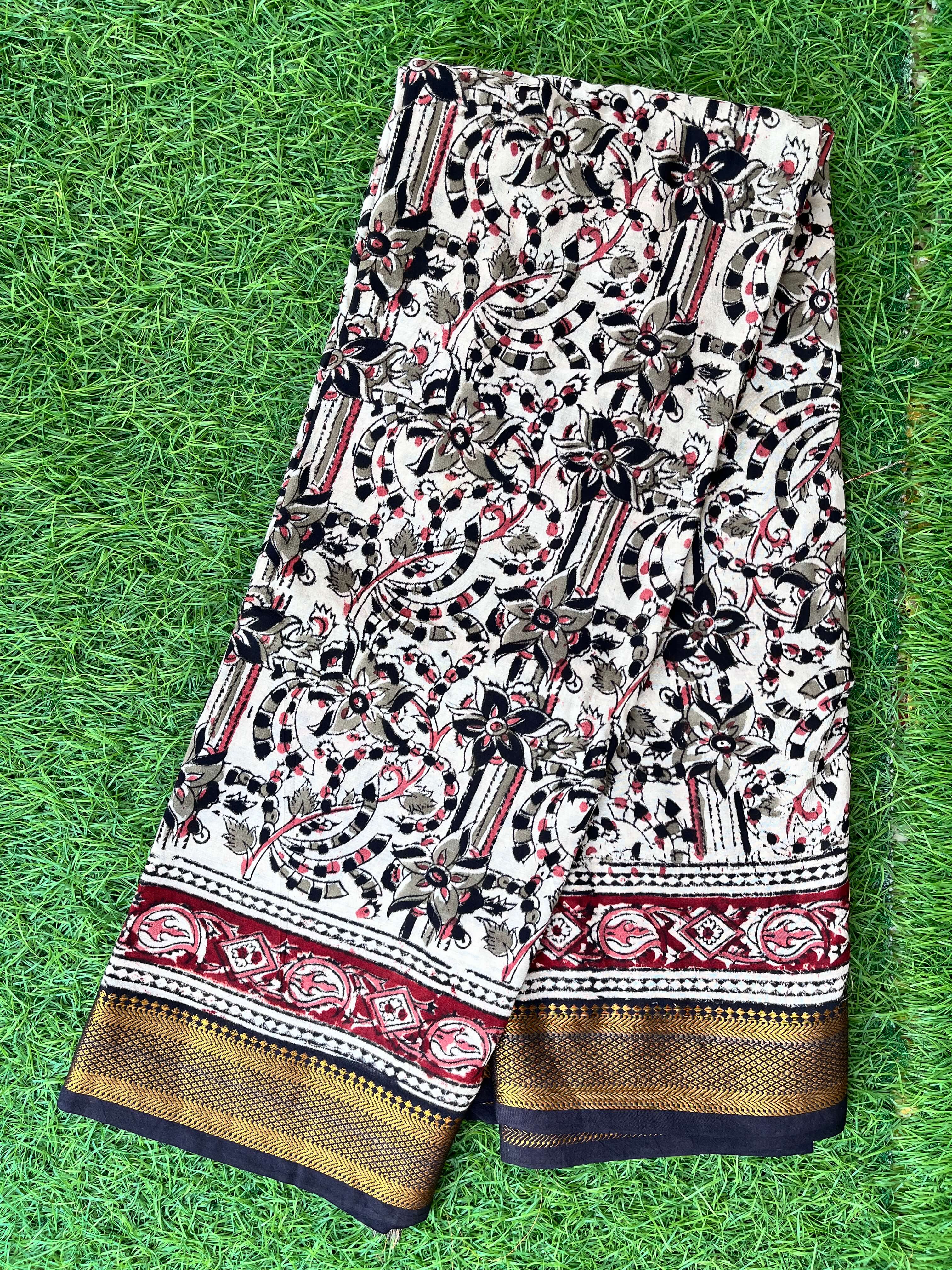 Kalamkari Chennuri Silk Nizam Border Saree-KNB-HP-M059