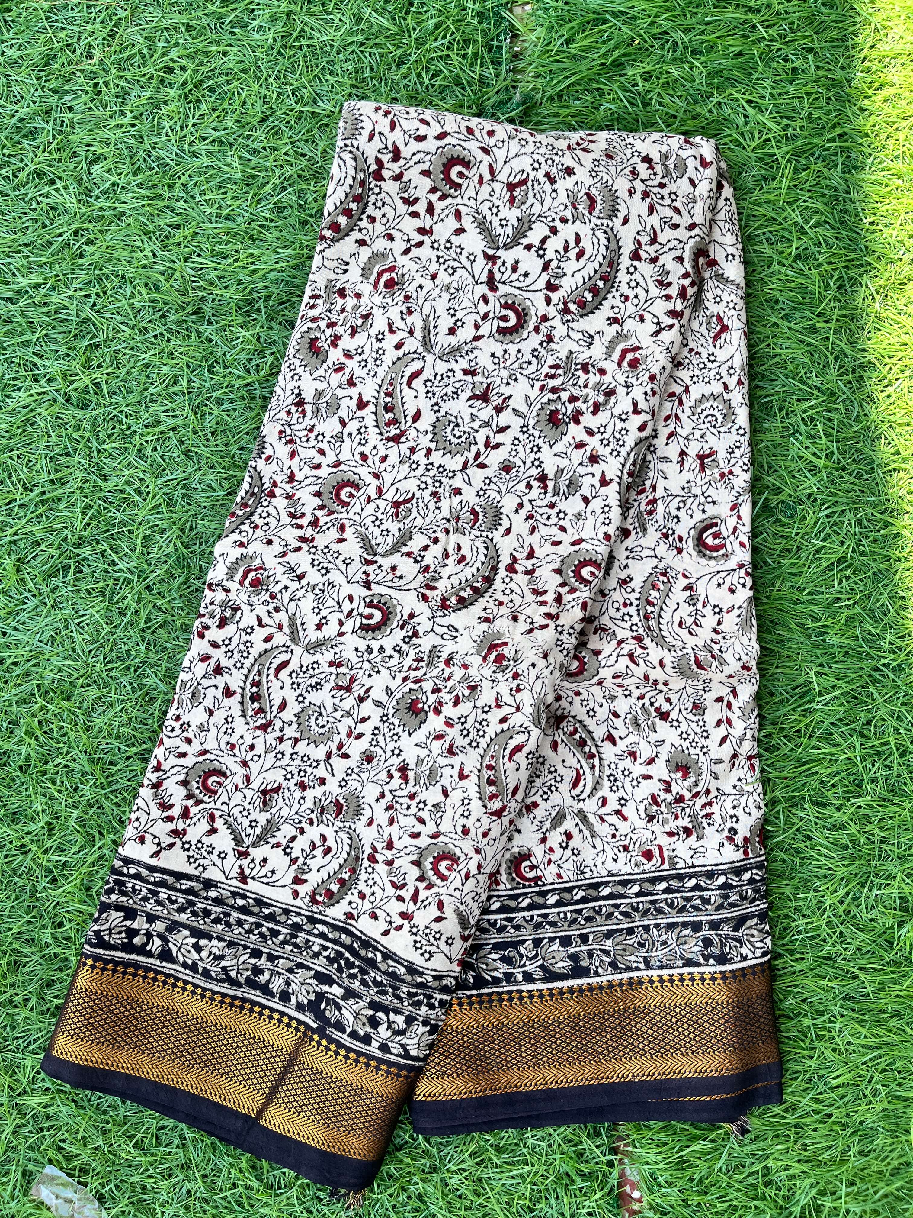 Kalamkari Chennuri Silk Nizam Border Saree-KNB-HP-M057