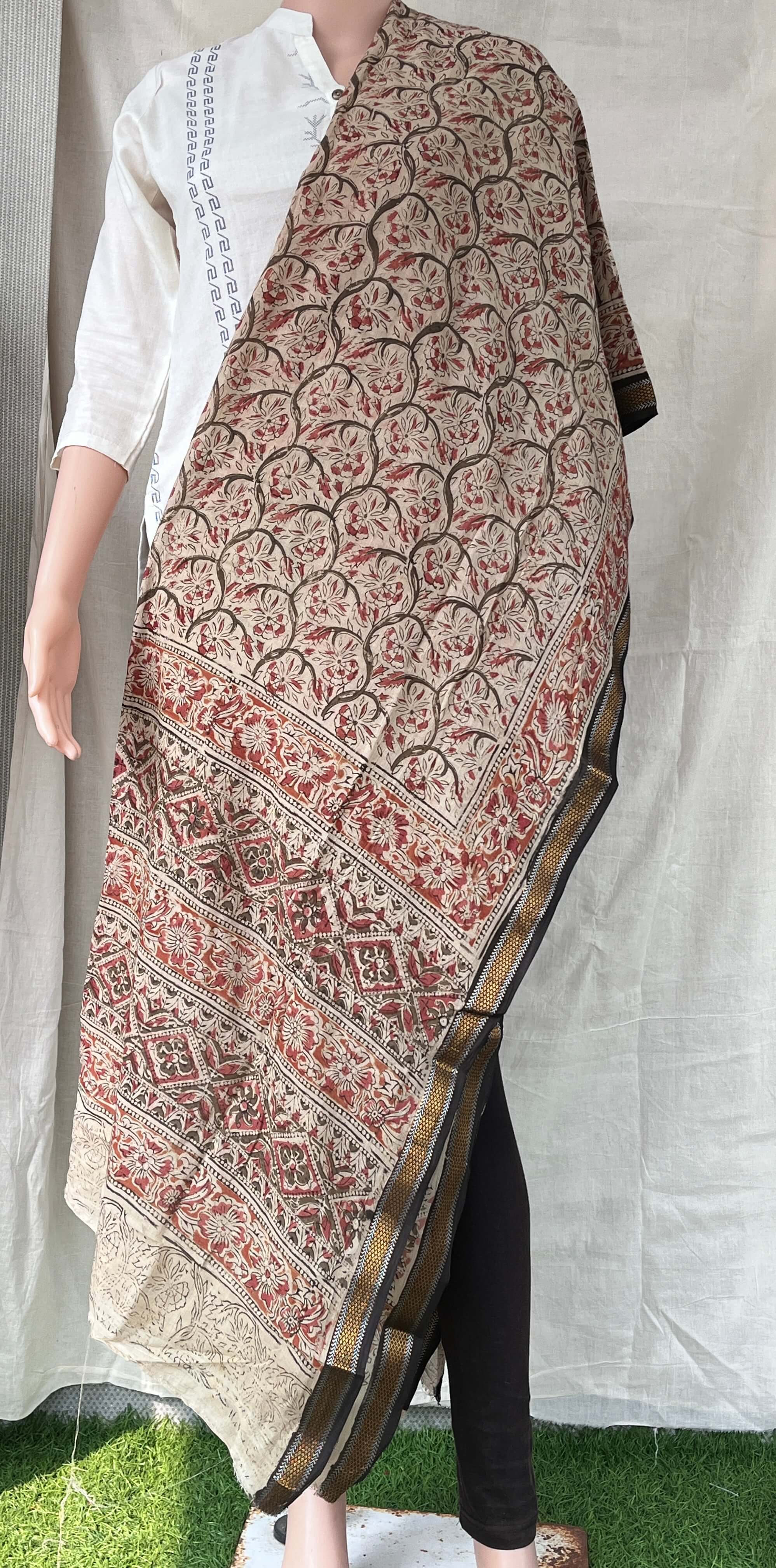 Kalamkari Dupatta- KHBD-ZB-M056