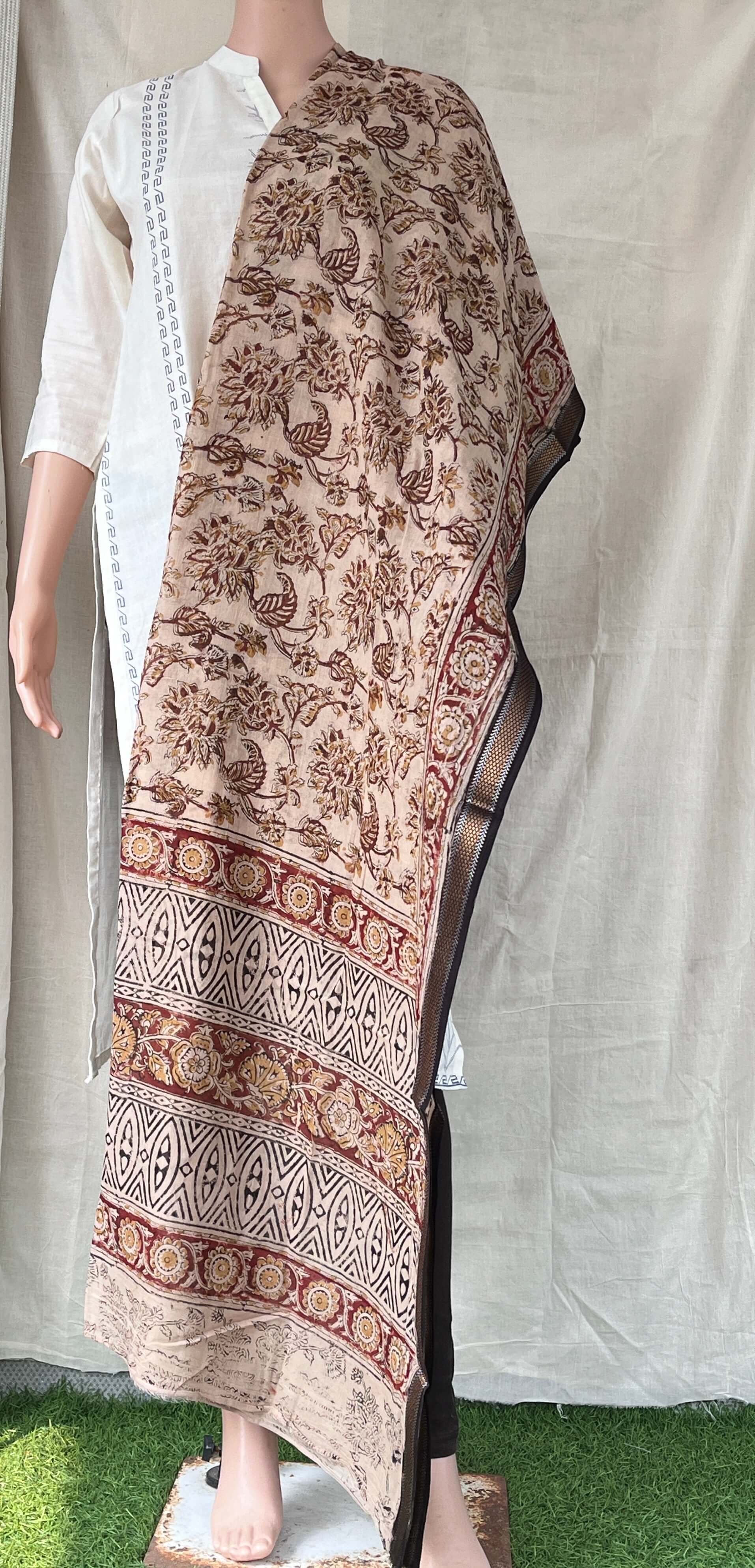 Kalamkari Dupatta- KHBD-ZB-M062