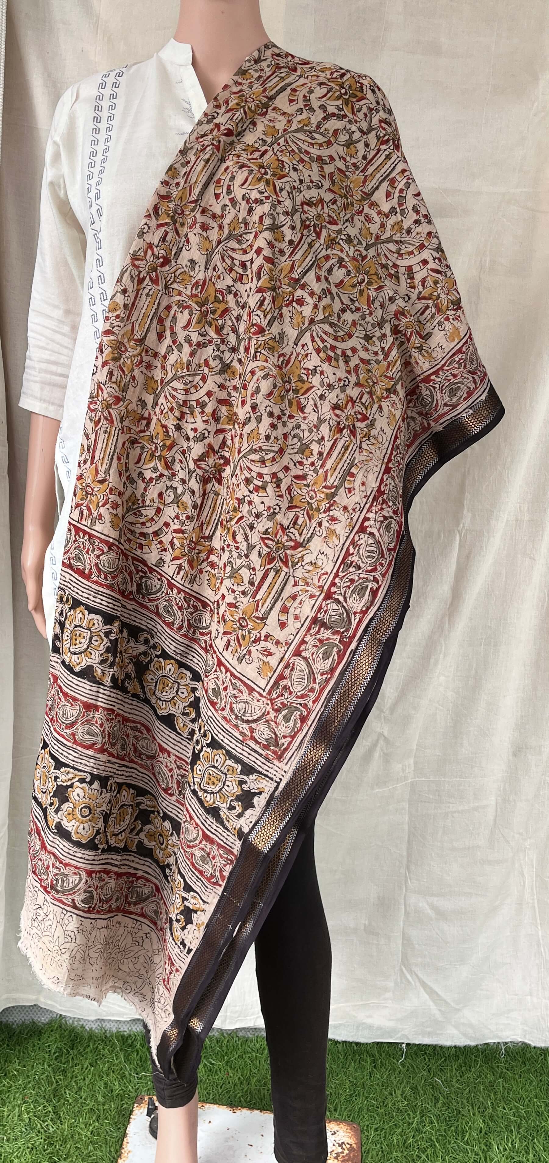 Kalamkari Dupatta- KHBD-ZB-M054